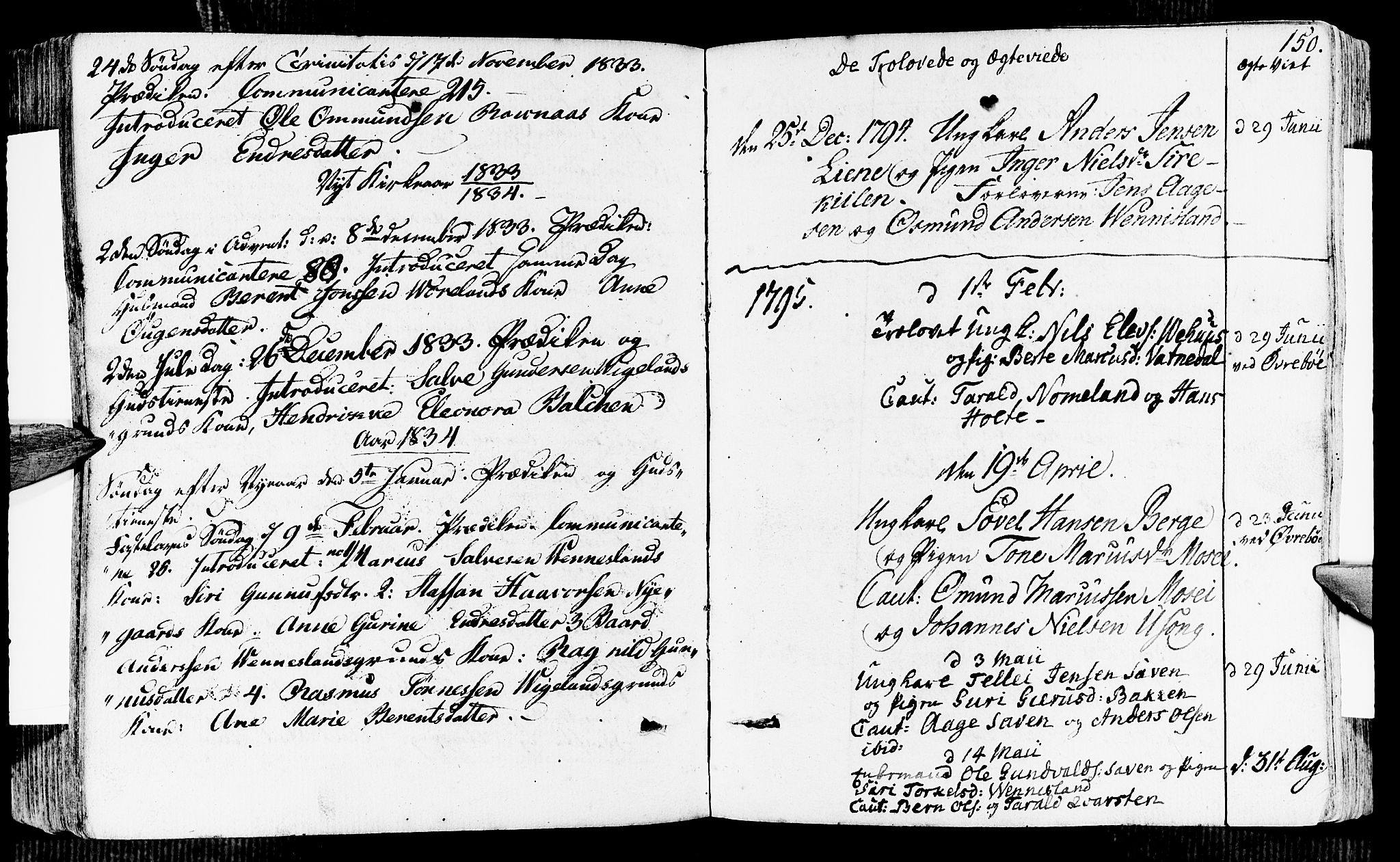 Vennesla sokneprestkontor, SAK/1111-0045/Fa/Fab/L0002: Ministerialbok nr. A 2, 1794-1834, s. 150
