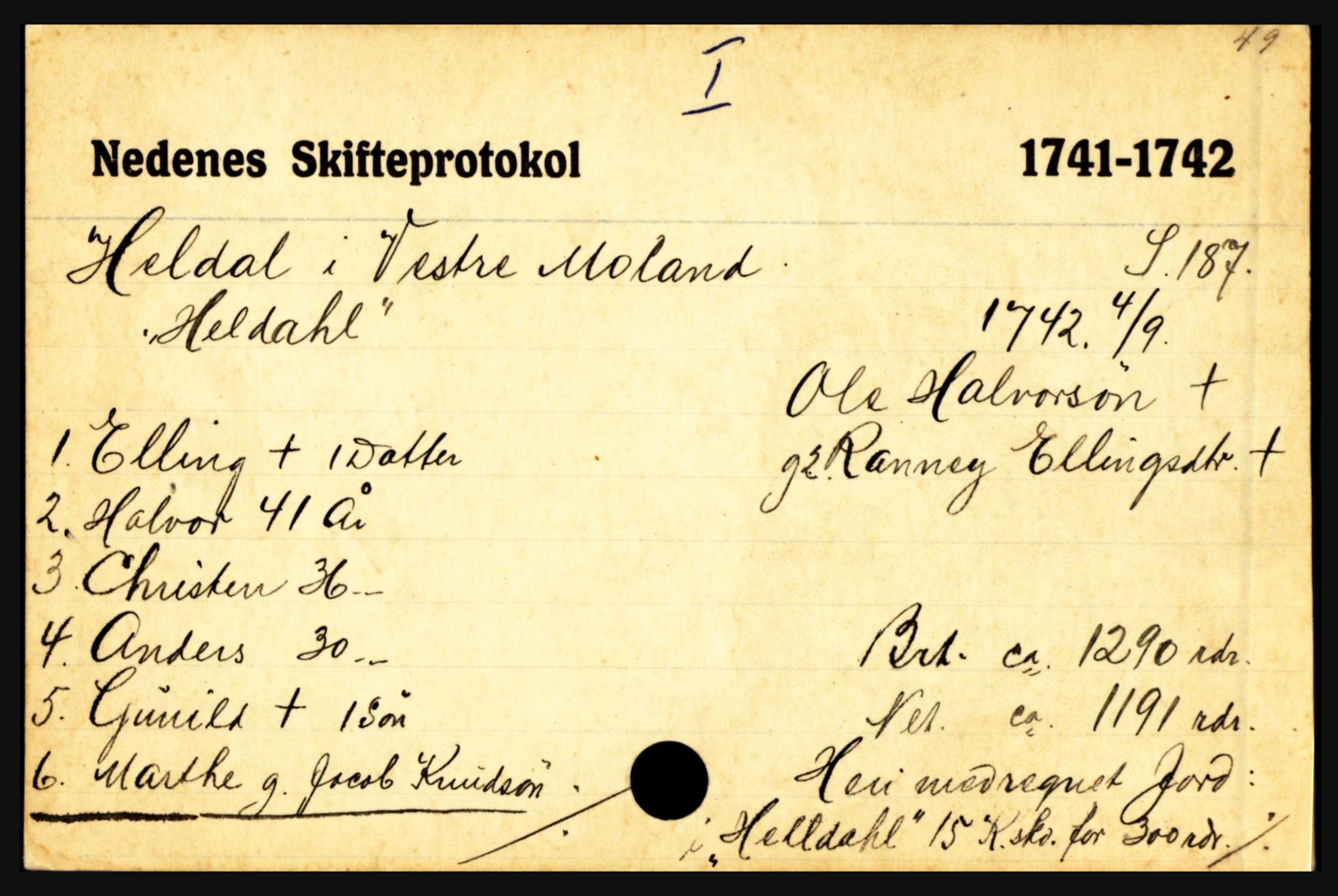 Nedenes sorenskriveri før 1824, AV/SAK-1221-0007/H, s. 11563