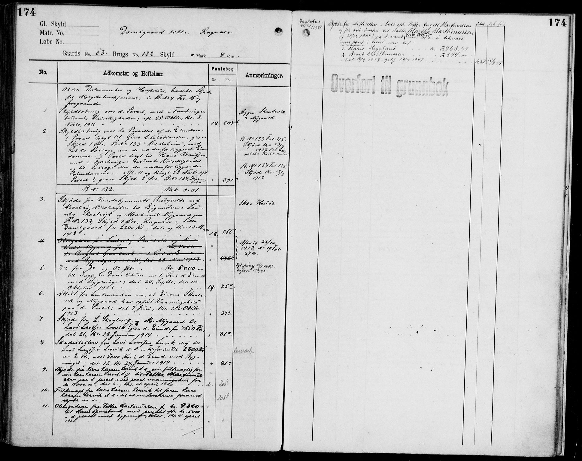 Midhordland sorenskriveri, AV/SAB-A-3001/1/G/Ga/Gab/L0113: Panteregister nr. II.A.b.113, s. 174