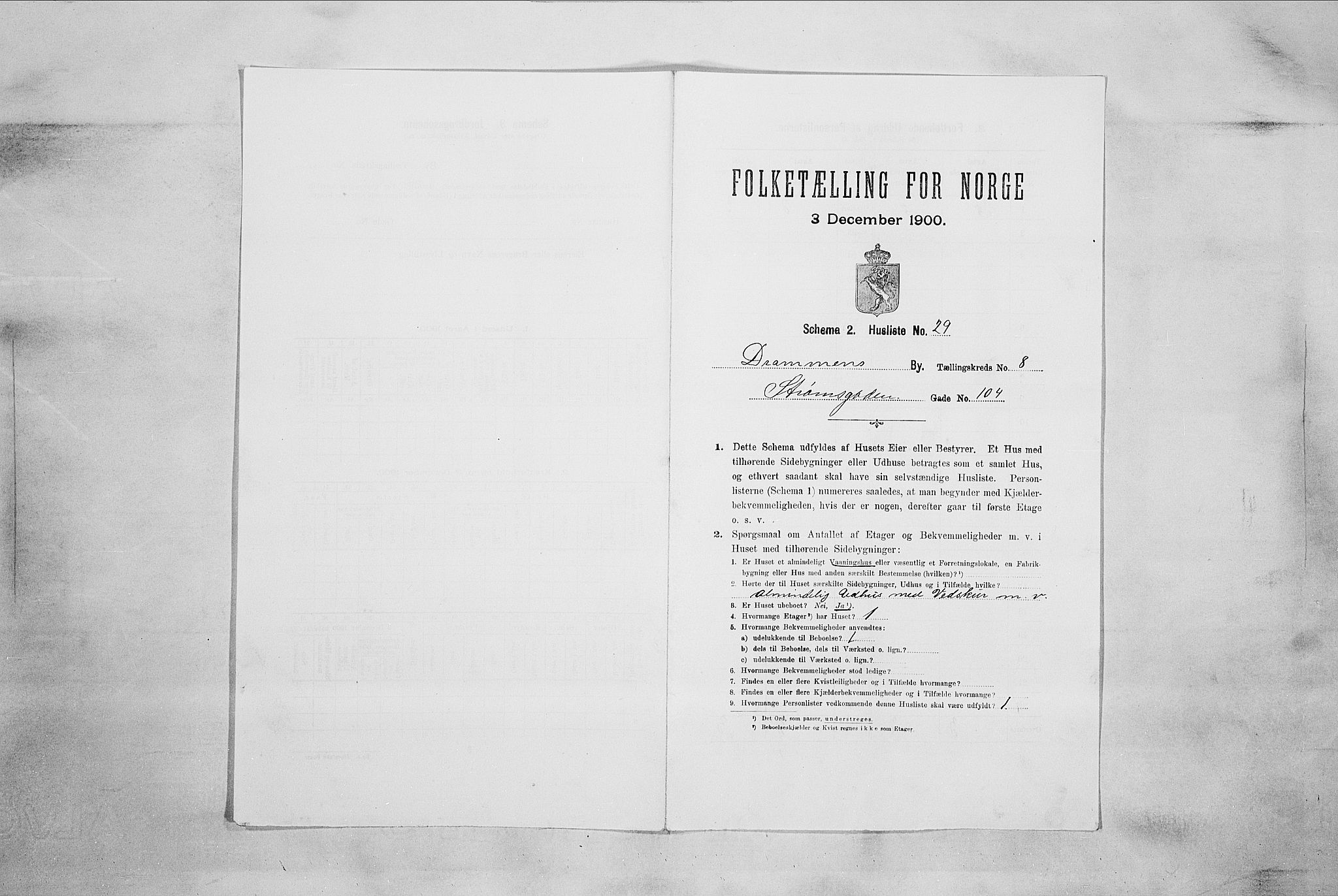 RA, Folketelling 1900 for 0602 Drammen kjøpstad, 1900, s. 1608