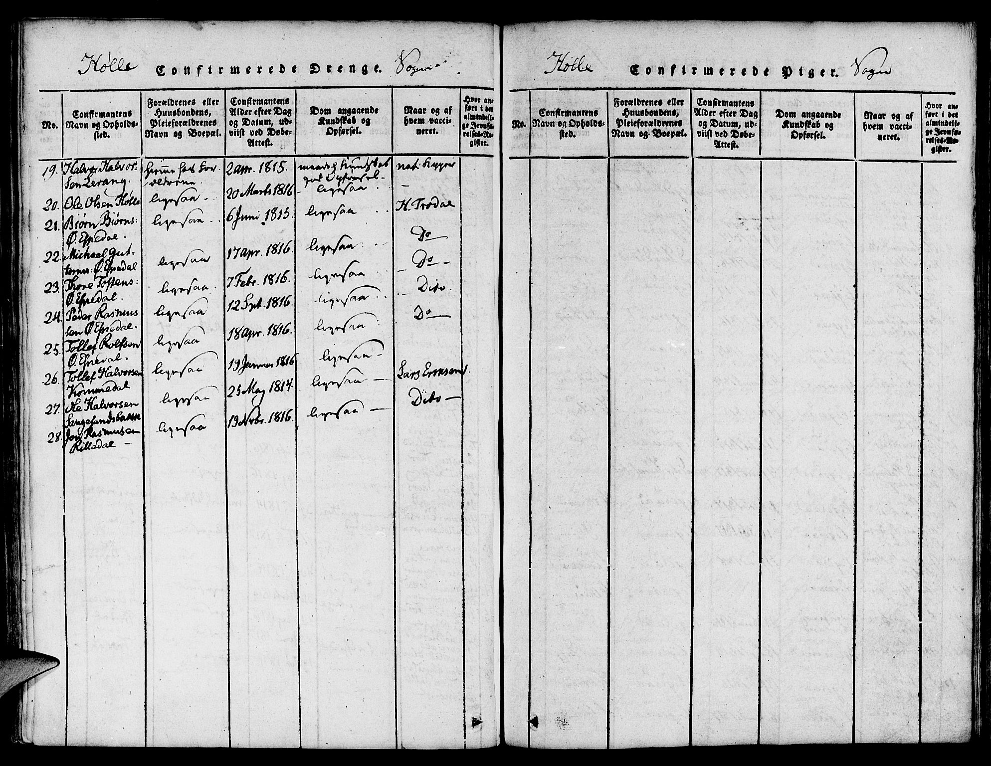 Strand sokneprestkontor, SAST/A-101828/H/Ha/Haa/L0004: Ministerialbok nr. A 4 /2, 1816-1833