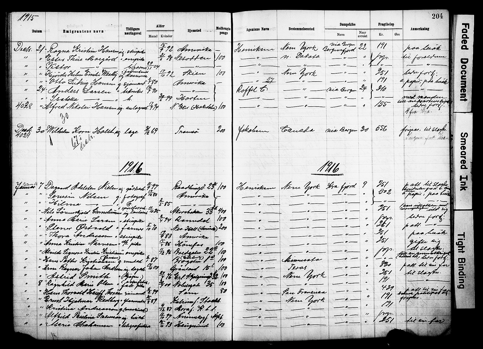 Oslo politidistrikt, AV/SAO-A-10085/E/Ee/Eef/L0031: Emigrantprotokoll, 1913-1919, s. 204