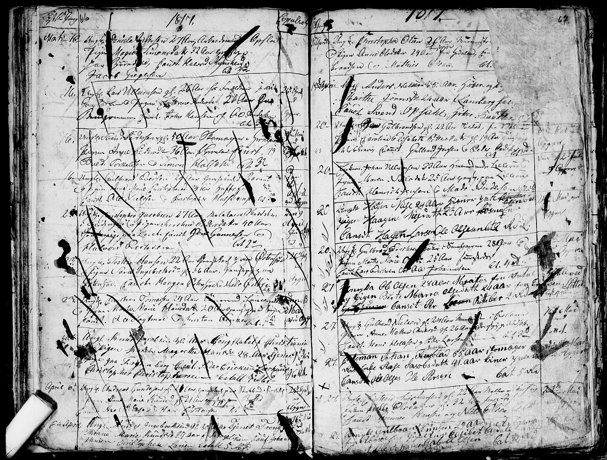 Aker prestekontor kirkebøker, SAO/A-10861/G/L0001: Klokkerbok nr. 1, 1796-1826, s. 66-67