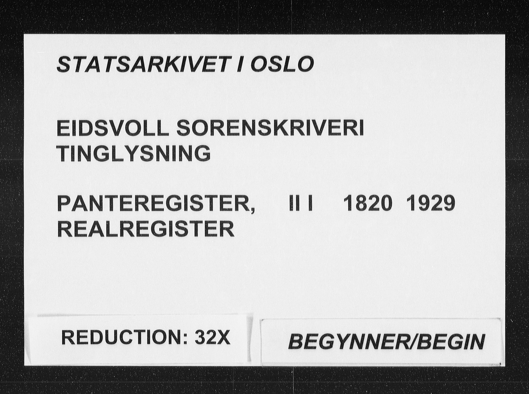 Eidsvoll tingrett, SAO/A-10371/G/Ga/Gab/L0001: Panteregister nr. B I, 1870-1929