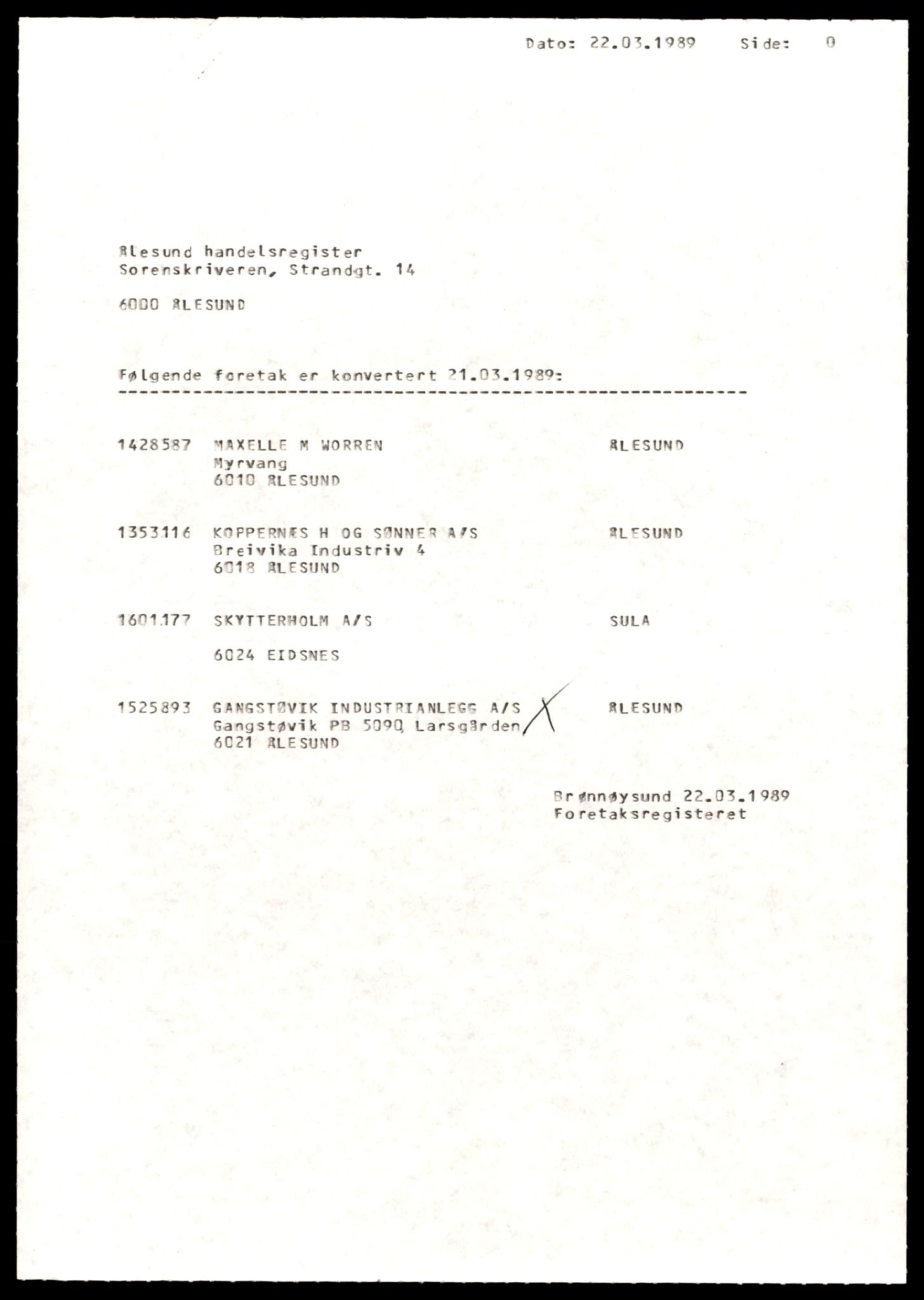 Ålesund sorenskriveri, AV/SAT-A-4383/2/J/Jd/Jde/L0037: Bilag. Aksjeselskap og andelslag Ga - Gri, 1916-1989, s. 3