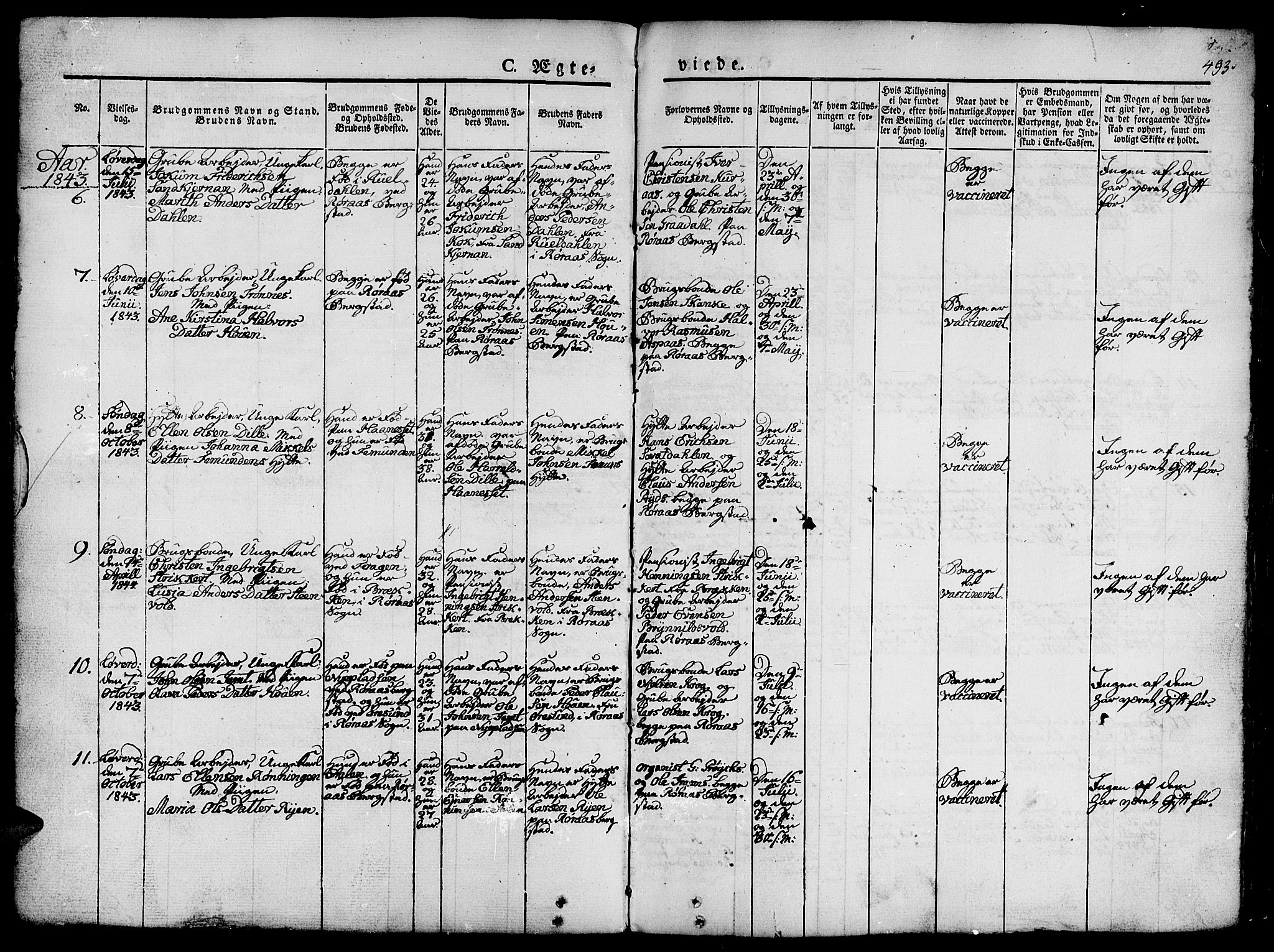 Ministerialprotokoller, klokkerbøker og fødselsregistre - Sør-Trøndelag, AV/SAT-A-1456/681/L0939: Klokkerbok nr. 681C03, 1829-1855, s. 493