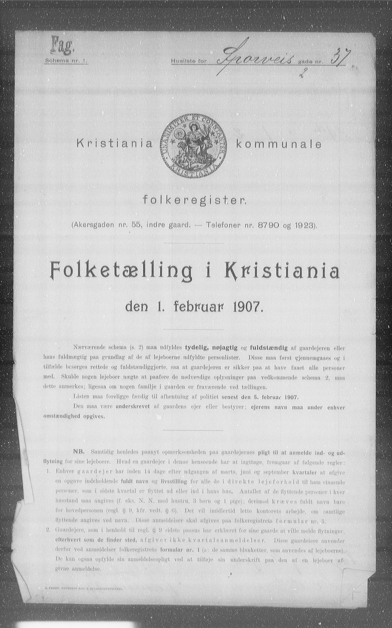 OBA, Kommunal folketelling 1.2.1907 for Kristiania kjøpstad, 1907, s. 51342