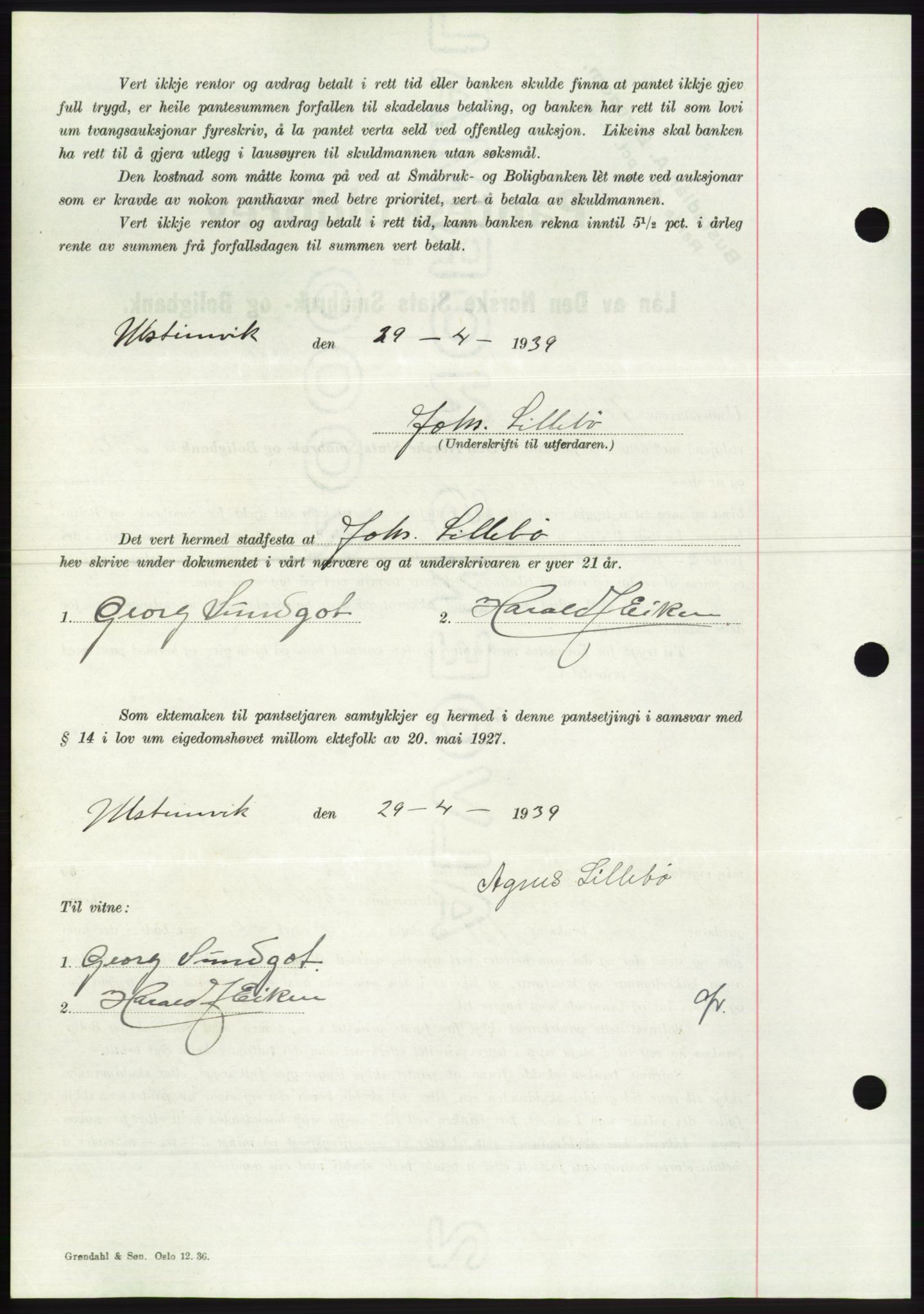 Søre Sunnmøre sorenskriveri, AV/SAT-A-4122/1/2/2C/L0068: Pantebok nr. 62, 1939-1939, Dagboknr: 721/1939