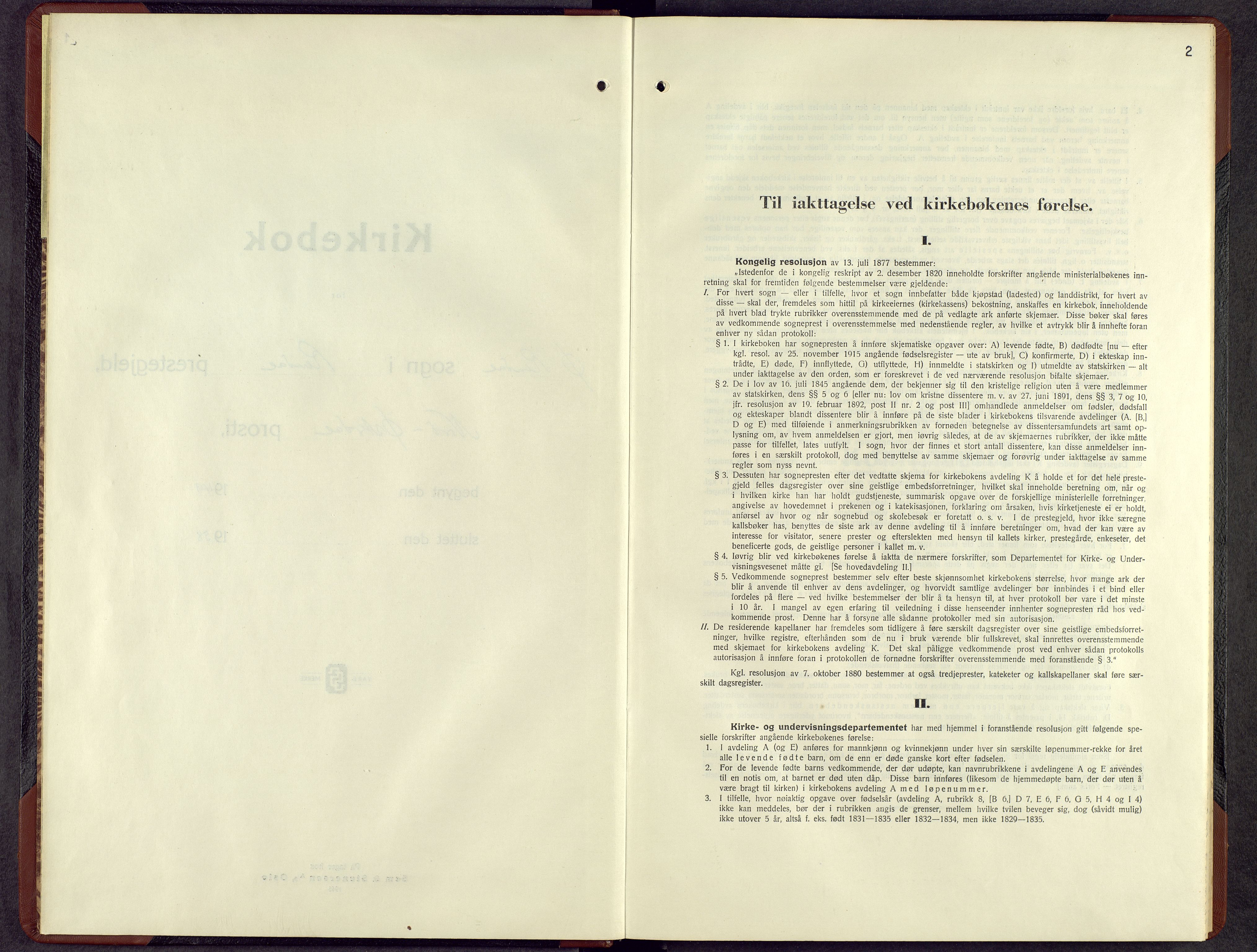 Rendalen prestekontor, SAH/PREST-054/H/Ha/Hab/L0007: Klokkerbok nr. 7, 1949-1958, s. 2