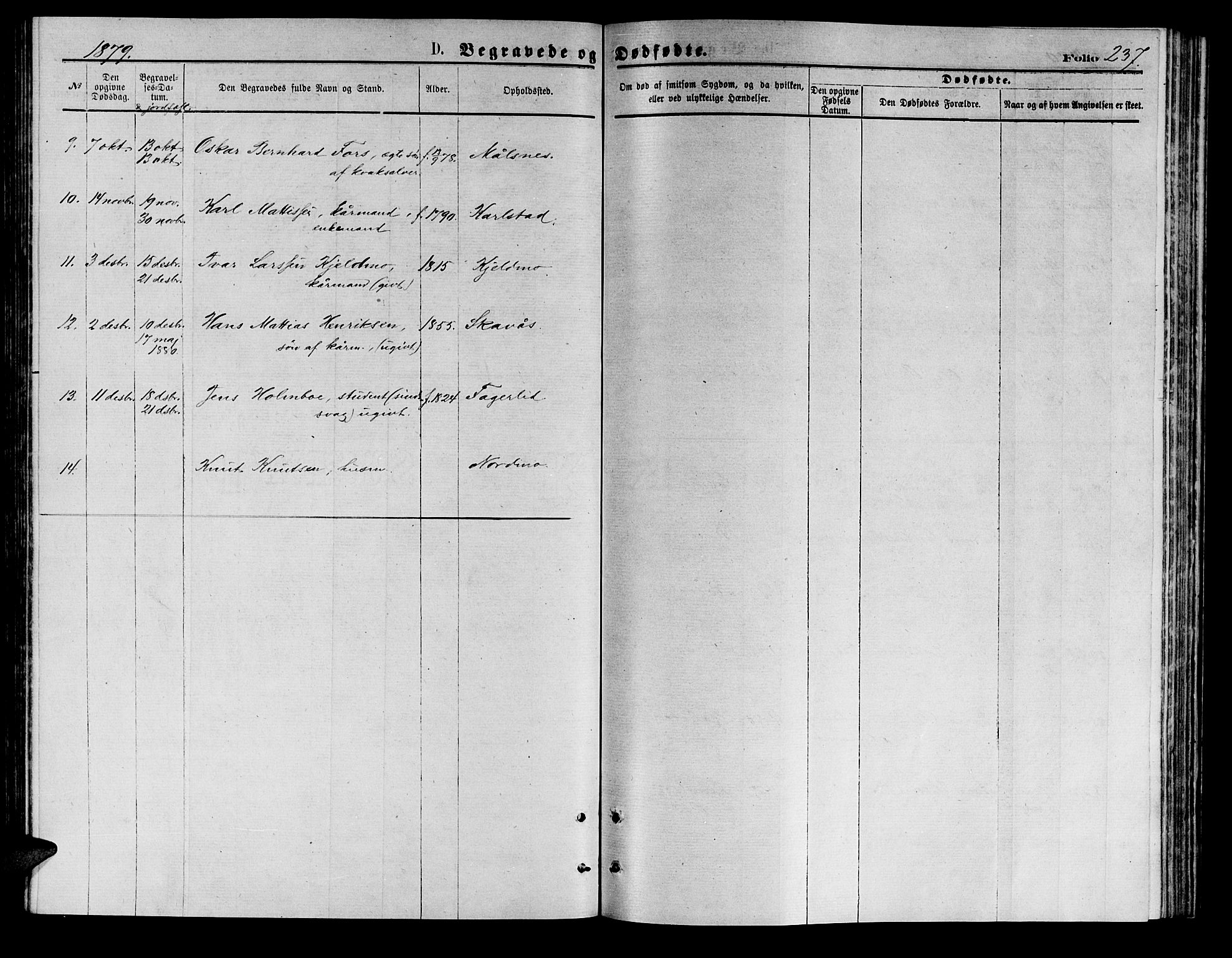 Målselv sokneprestembete, AV/SATØ-S-1311/G/Ga/Gab/L0003klokker: Klokkerbok nr. 3, 1874-1885, s. 237