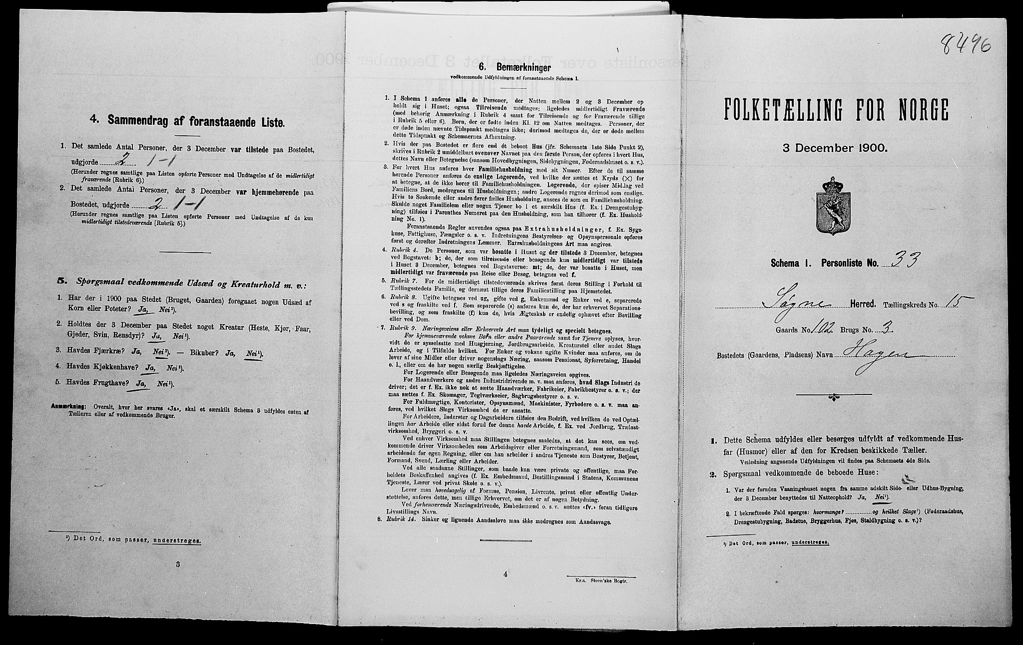 SAK, Folketelling 1900 for 1018 Søgne herred, 1900, s. 1264