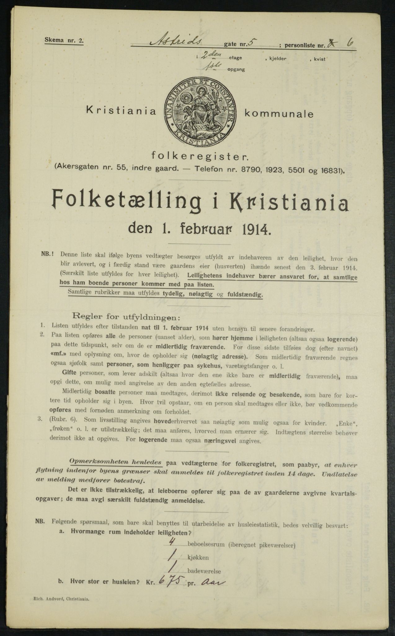 OBA, Kommunal folketelling 1.2.1914 for Kristiania, 1914, s. 17337