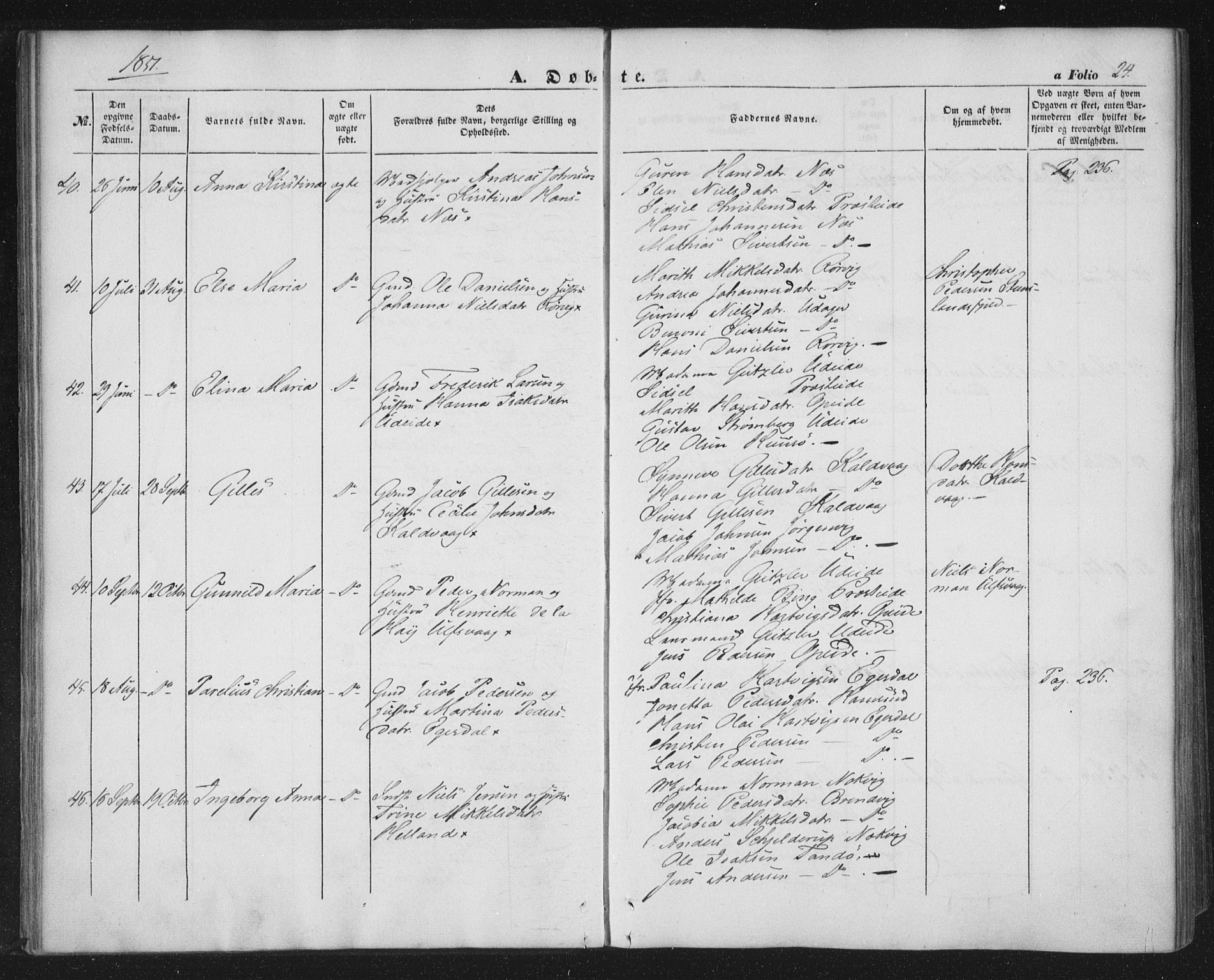 Ministerialprotokoller, klokkerbøker og fødselsregistre - Nordland, AV/SAT-A-1459/859/L0844: Ministerialbok nr. 859A04, 1849-1862, s. 24