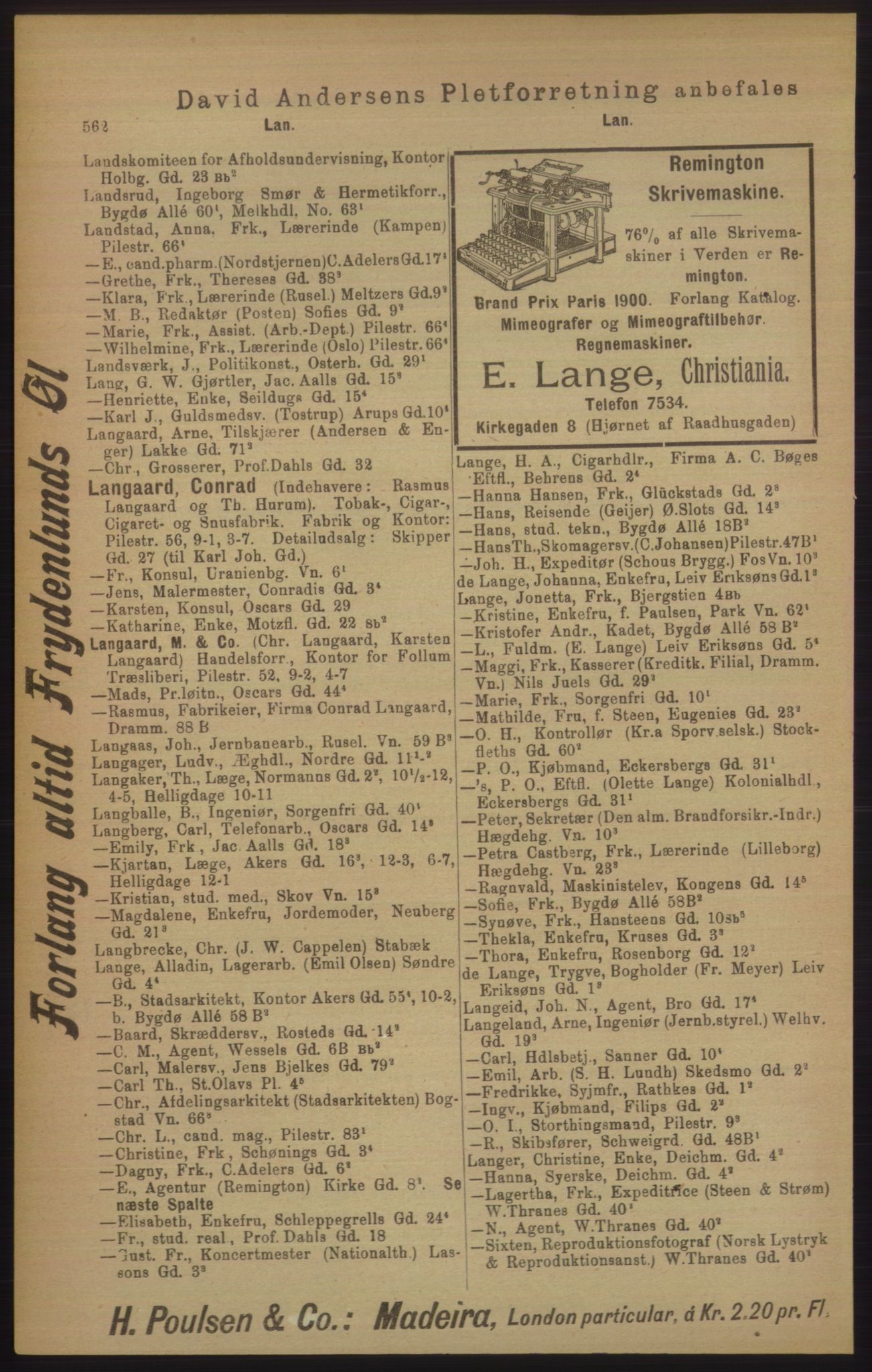 Kristiania/Oslo adressebok, PUBL/-, 1906, s. 562