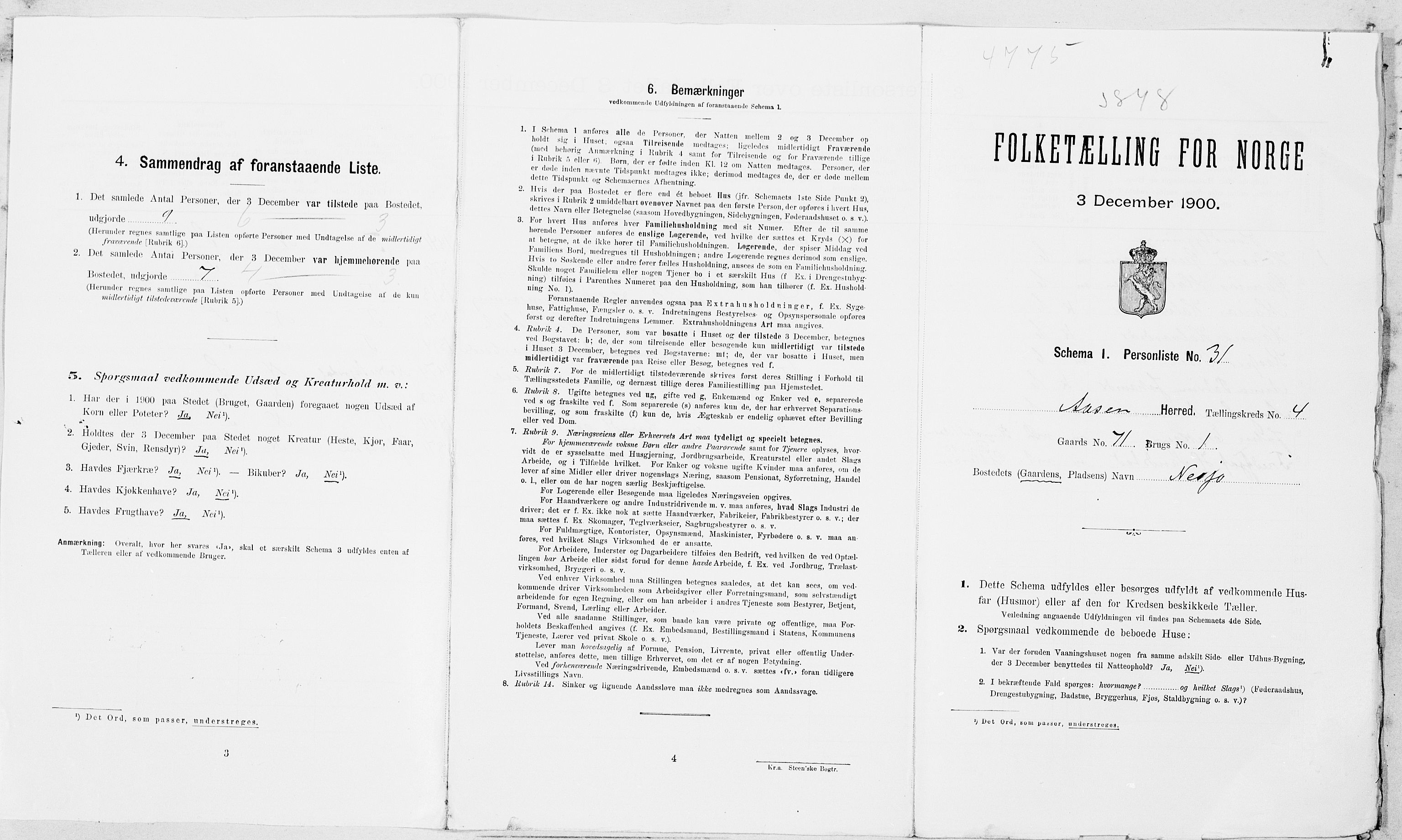 SAT, Folketelling 1900 for 1716 Åsen herred, 1900, s. 36