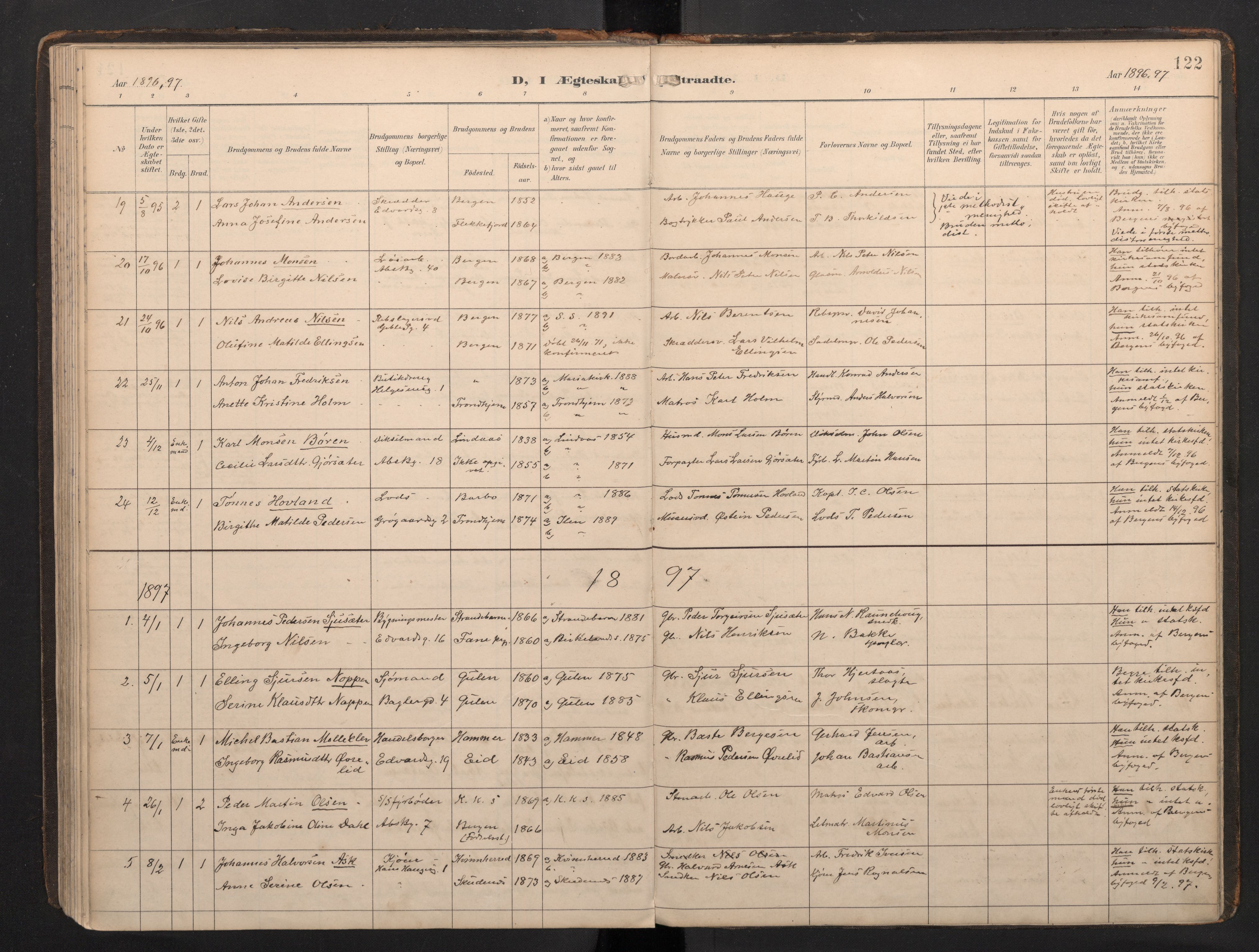 Sandviken Sokneprestembete, SAB/A-77601/H/Ha: Ministerialbok nr. G 1, 1892-2002, s. 122