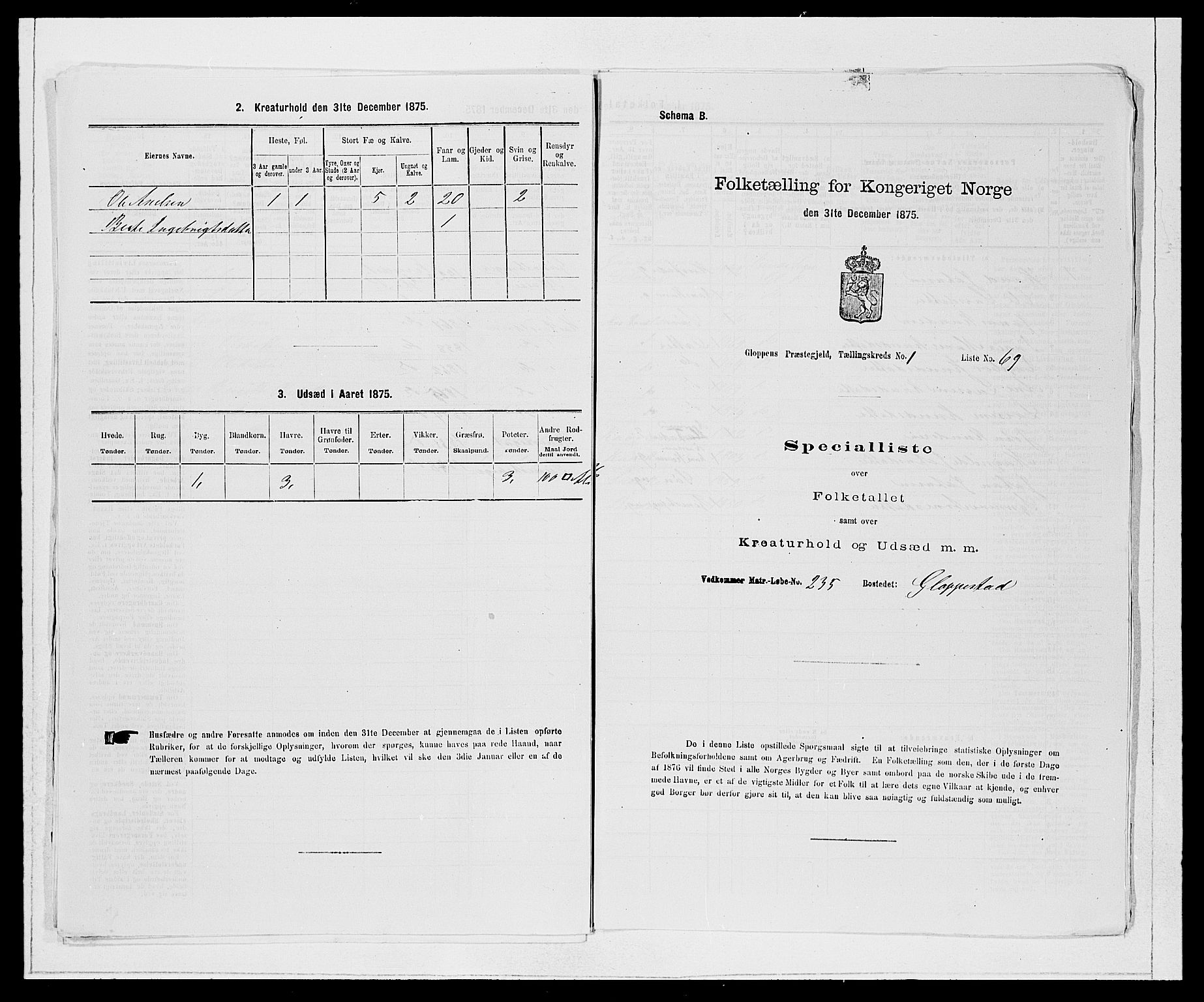 SAB, Folketelling 1875 for 1445P Gloppen prestegjeld, 1875, s. 171