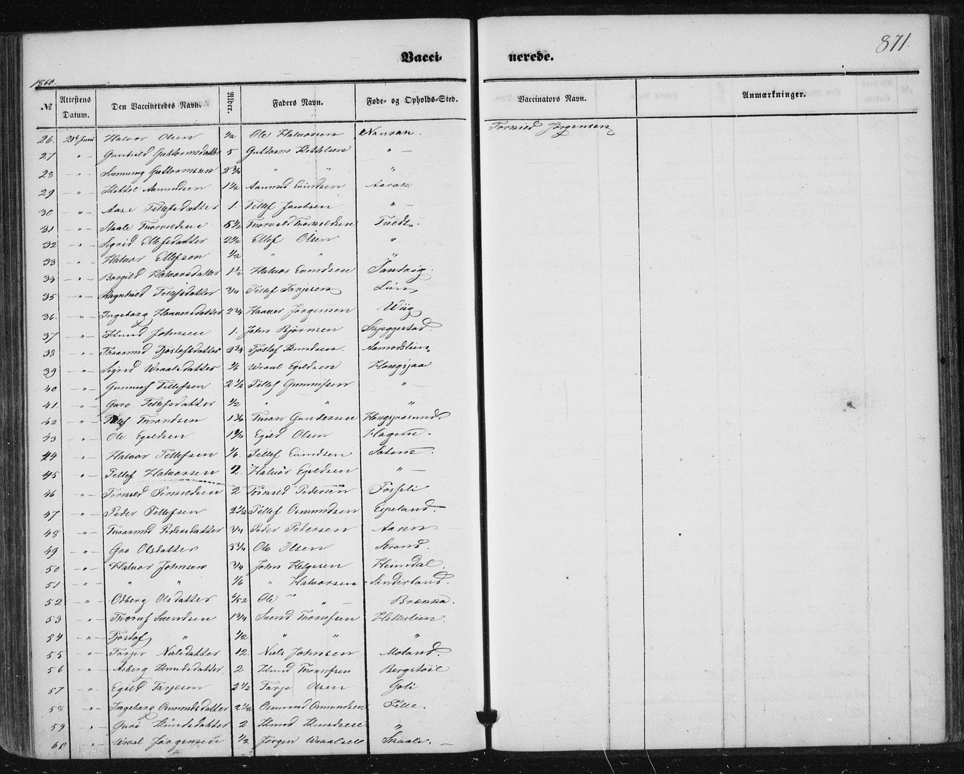 Nissedal kirkebøker, AV/SAKO-A-288/F/Fa/L0003: Ministerialbok nr. I 3, 1846-1870, s. 870-871