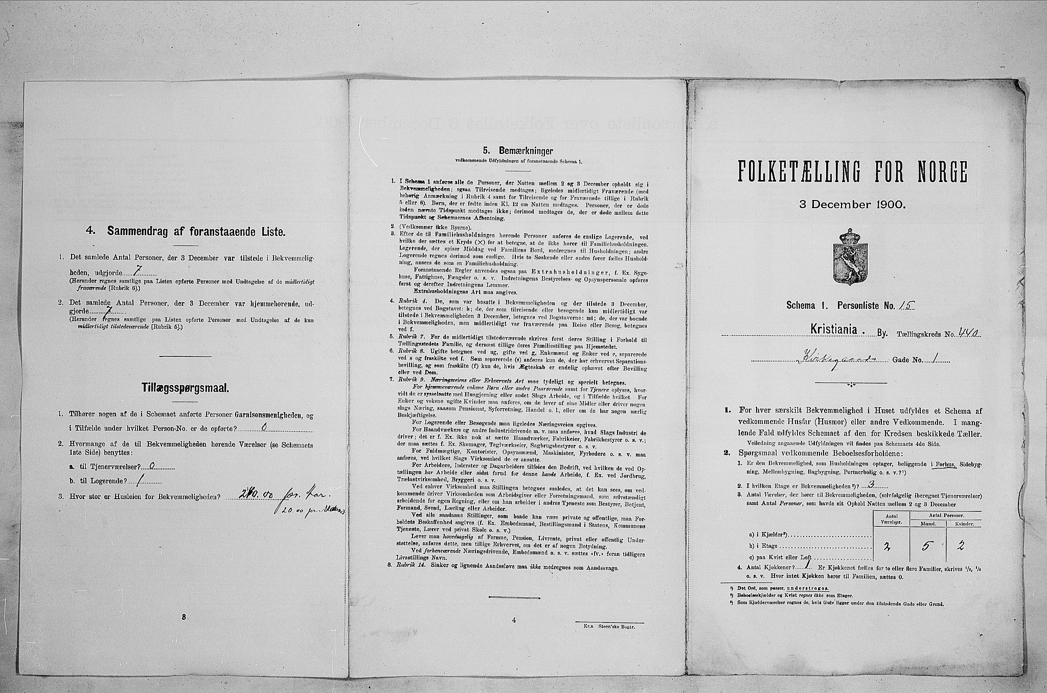 SAO, Folketelling 1900 for 0301 Kristiania kjøpstad, 1900, s. 46506