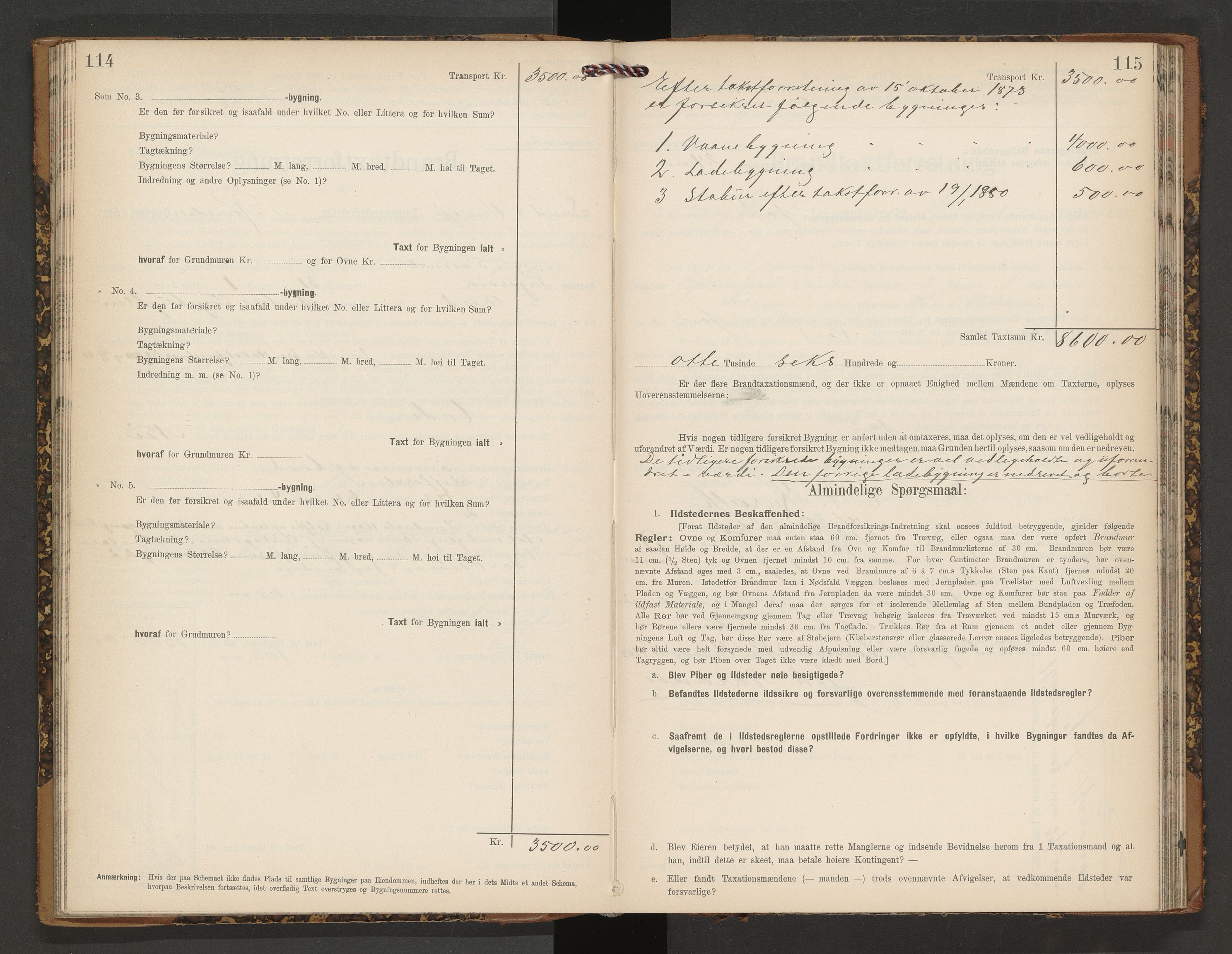 Norges Brannkasse Vågøy og Sund, AV/SAT-A-5504/Fb/L0002: Branntakstprotokoll, 1904-1913, s. 114-115