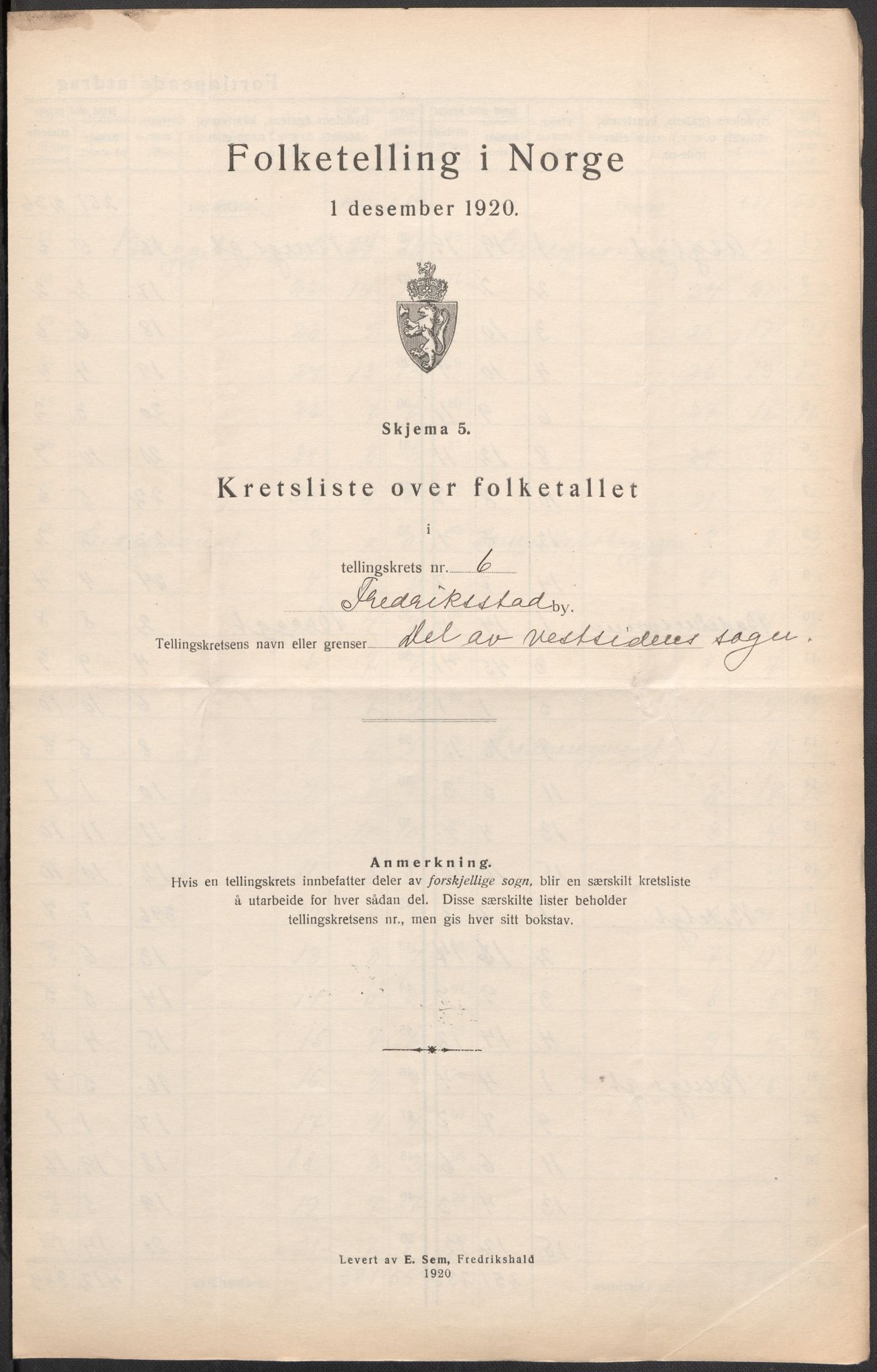 SAO, Folketelling 1920 for 0103 Fredrikstad kjøpstad, 1920, s. 20