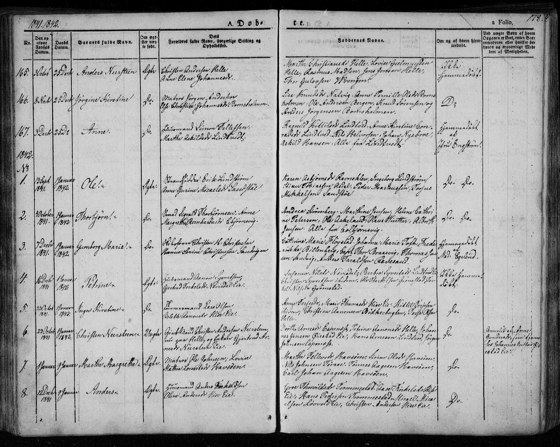 Øyestad sokneprestkontor, AV/SAK-1111-0049/F/Fa/L0013: Ministerialbok nr. A 13, 1827-1842, s. 178