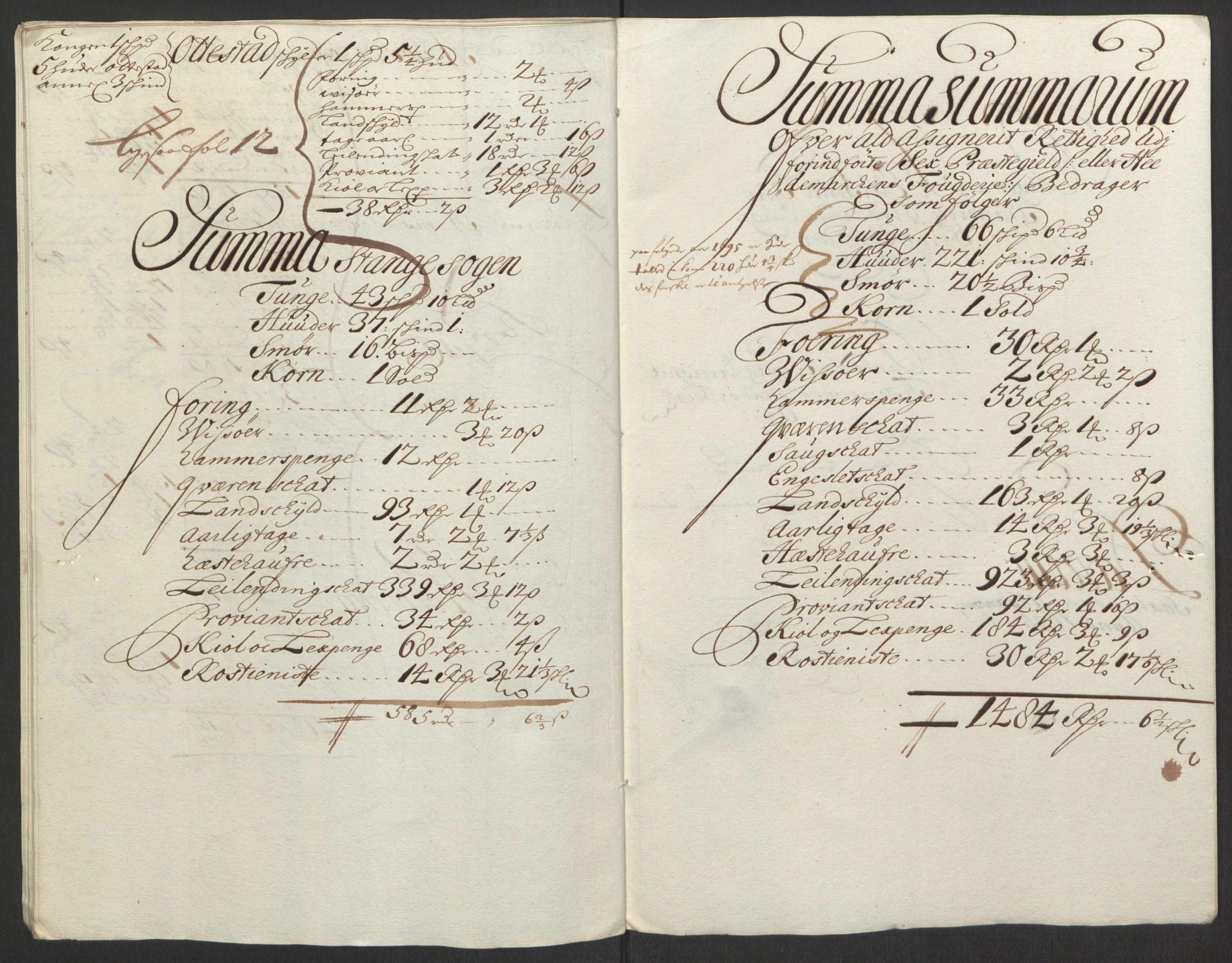 Rentekammeret inntil 1814, Reviderte regnskaper, Fogderegnskap, RA/EA-4092/R16/L1035: Fogderegnskap Hedmark, 1694, s. 125
