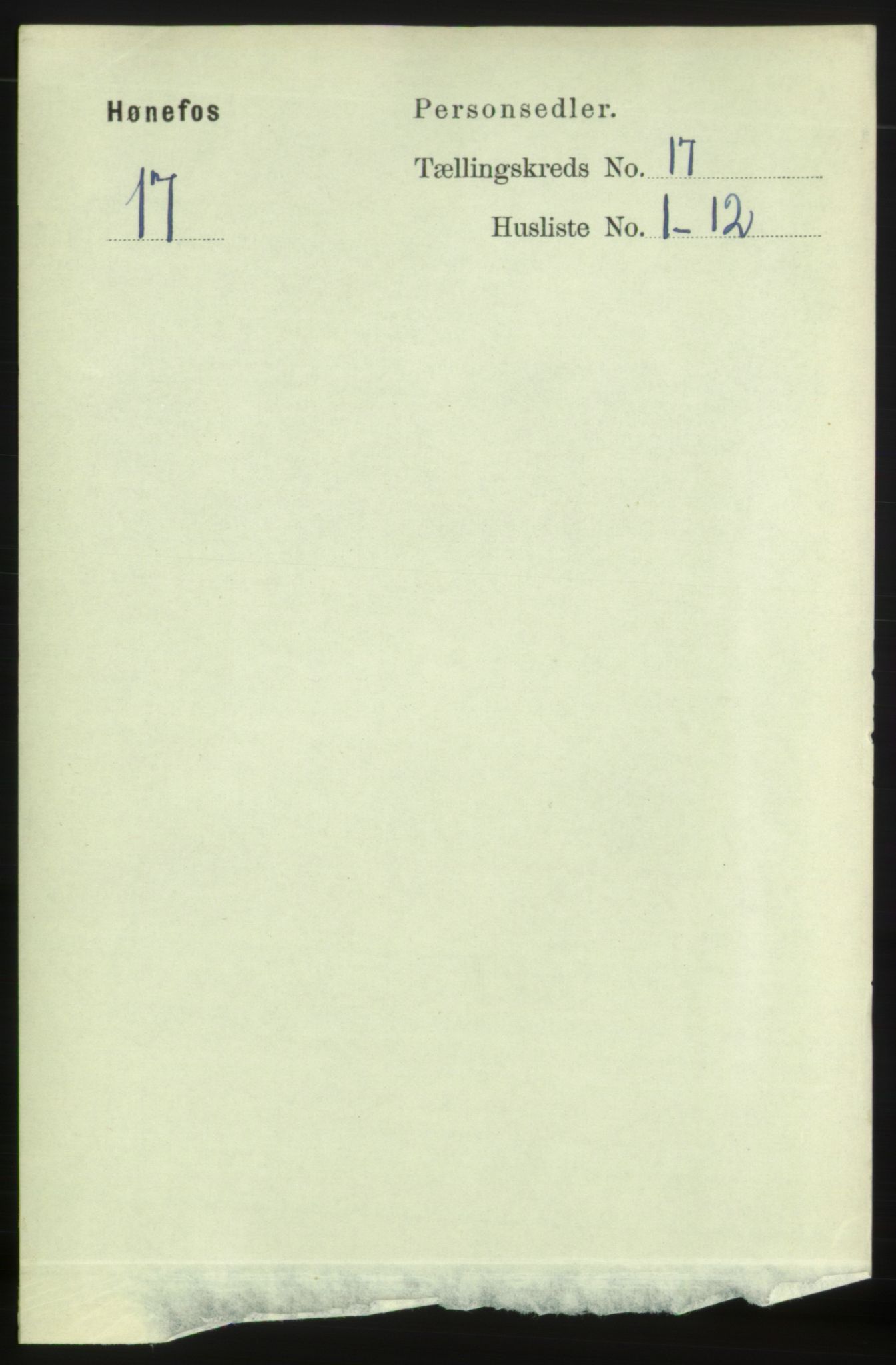 RA, Folketelling 1891 for 0601 Hønefoss kjøpstad, 1891, s. 1858