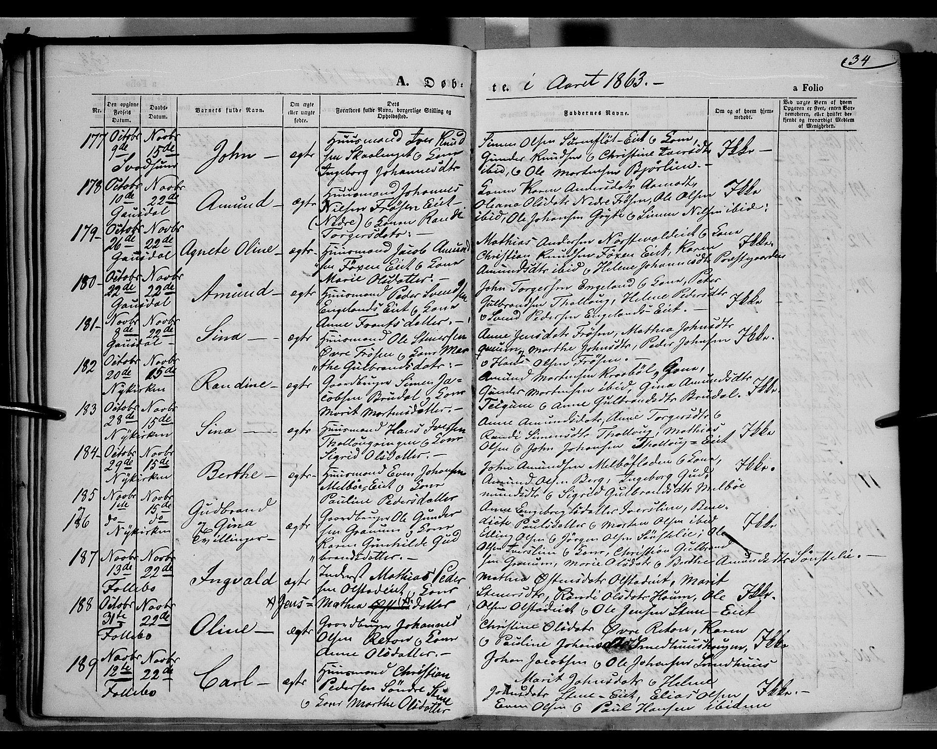 Gausdal prestekontor, AV/SAH-PREST-090/H/Ha/Haa/L0009: Ministerialbok nr. 9, 1862-1873, s. 34