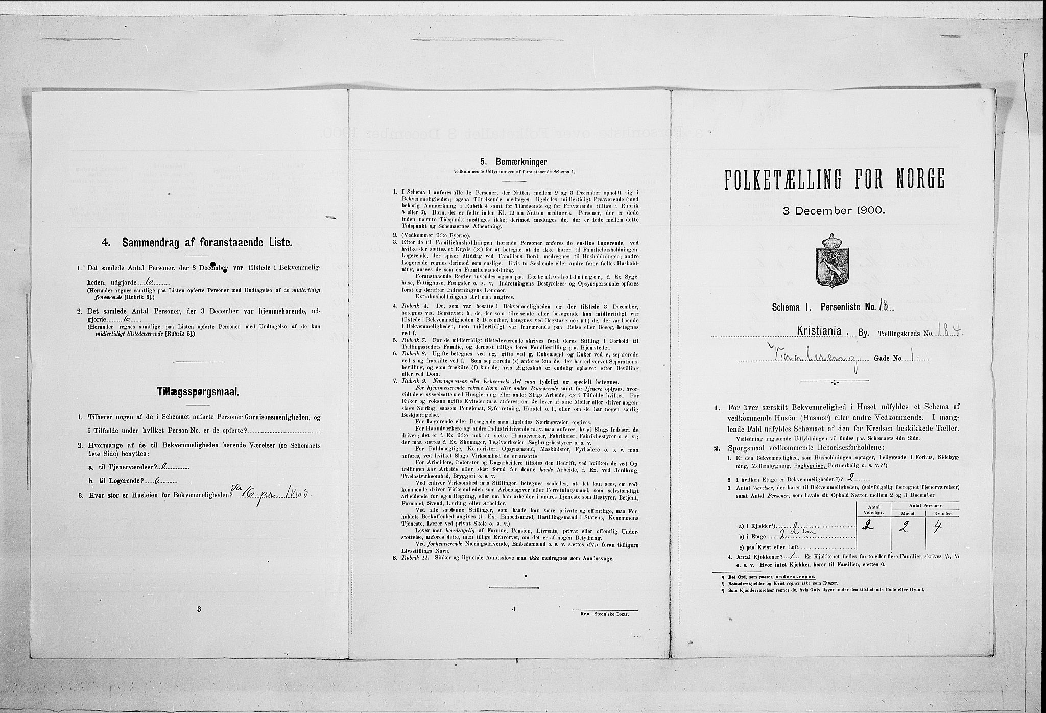 SAO, Folketelling 1900 for 0301 Kristiania kjøpstad, 1900, s. 109195