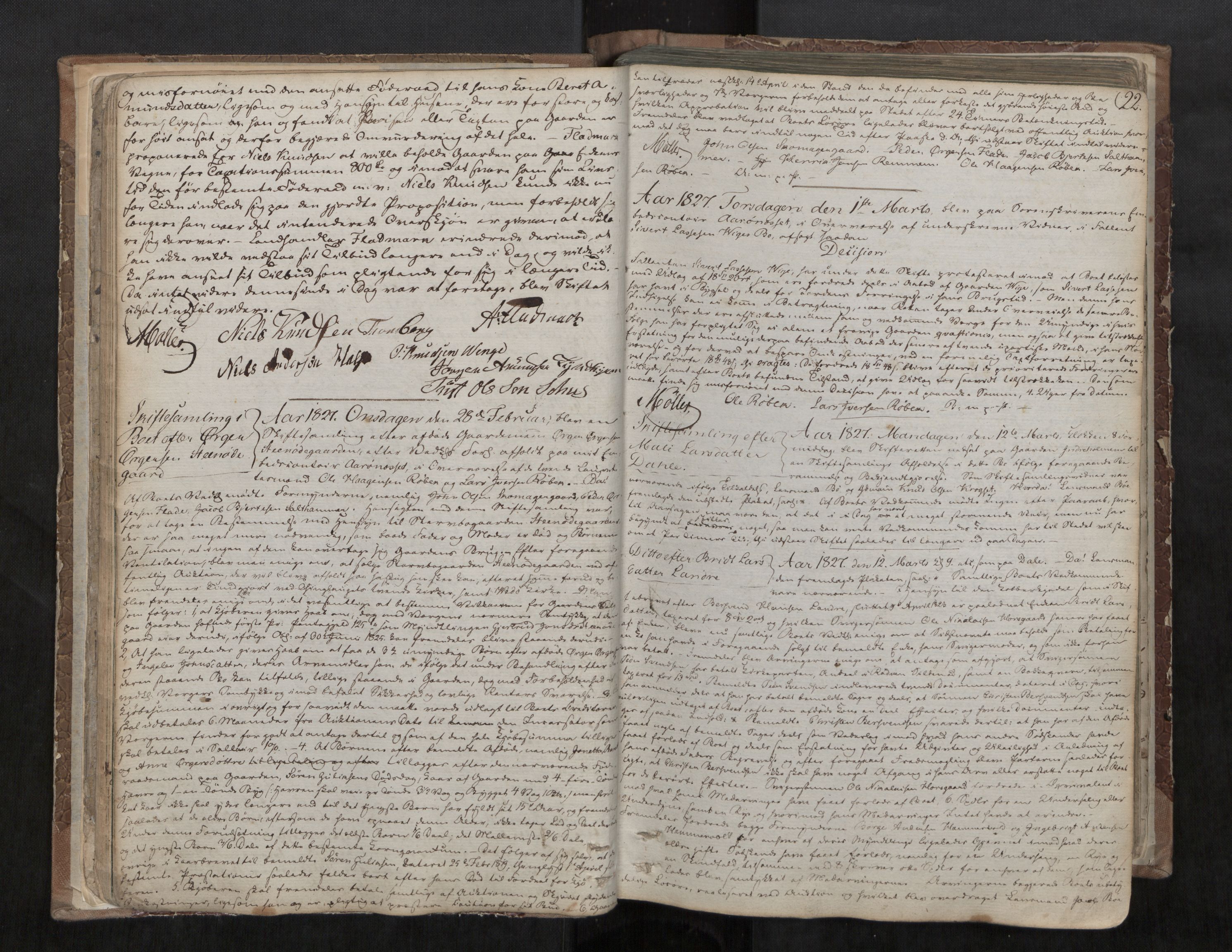 Romsdal sorenskriveri, AV/SAT-A-4149/1/3/3B/L0002: Skiftebehandlingsprotokoll, 1826-1838, s. 22