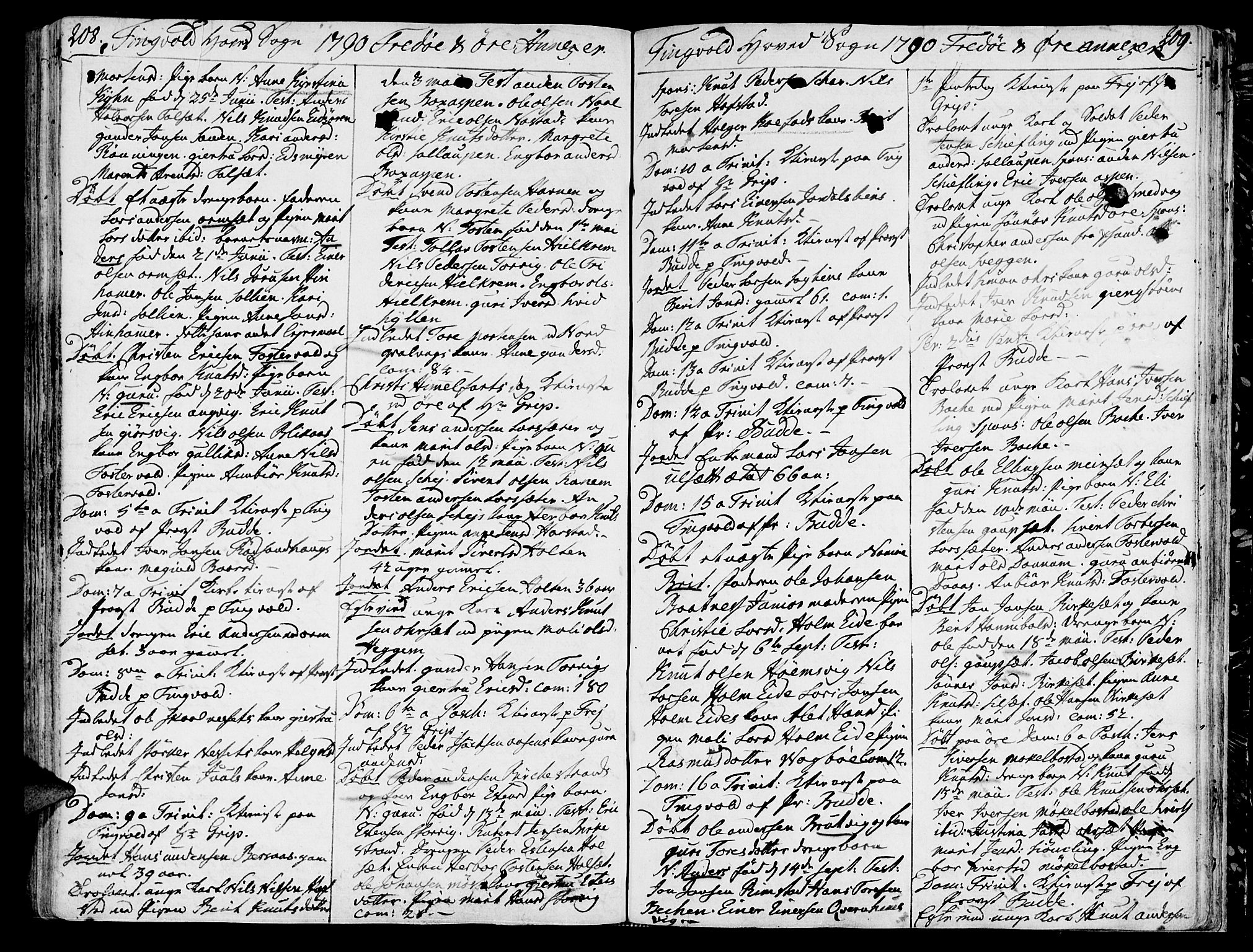 Ministerialprotokoller, klokkerbøker og fødselsregistre - Møre og Romsdal, AV/SAT-A-1454/586/L0980: Ministerialbok nr. 586A06, 1776-1794, s. 208-209