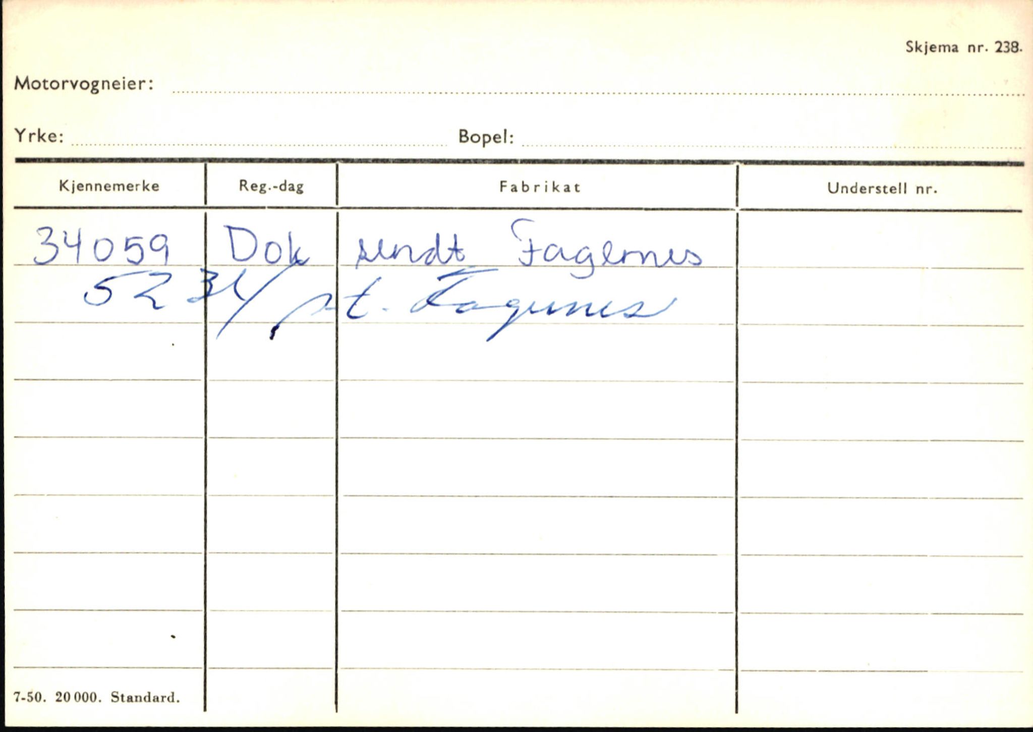 Statens vegvesen, Sogn og Fjordane vegkontor, AV/SAB-A-5301/4/F/L0146: Registerkort Årdal R-Å samt diverse kort, 1945-1975, s. 1616