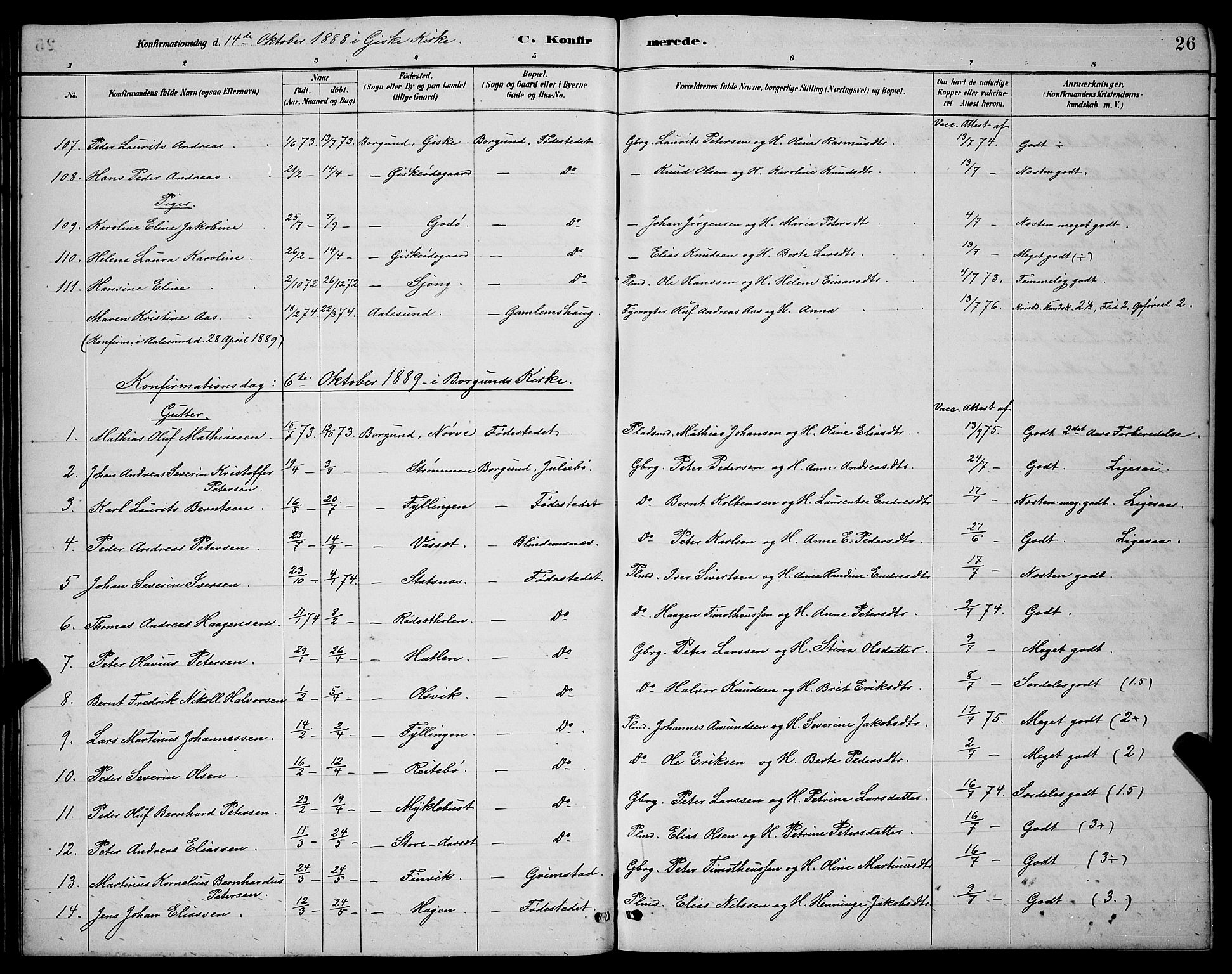 Ministerialprotokoller, klokkerbøker og fødselsregistre - Møre og Romsdal, AV/SAT-A-1454/528/L0430: Klokkerbok nr. 528C11, 1884-1899, s. 26