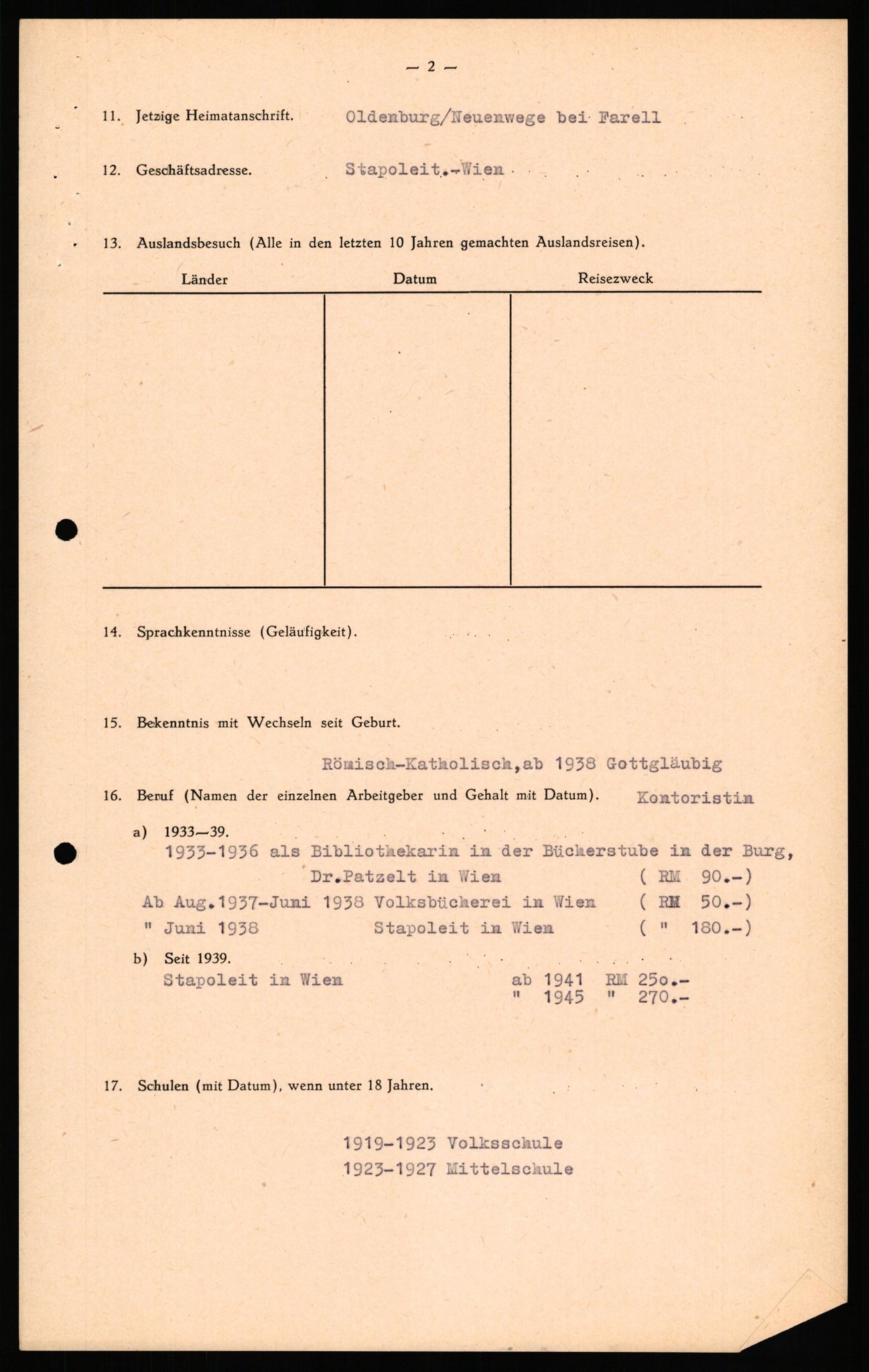 Forsvaret, Forsvarets overkommando II, AV/RA-RAFA-3915/D/Db/L0039: CI Questionaires. Tyske okkupasjonsstyrker i Norge. Østerrikere., 1945-1946, s. 377