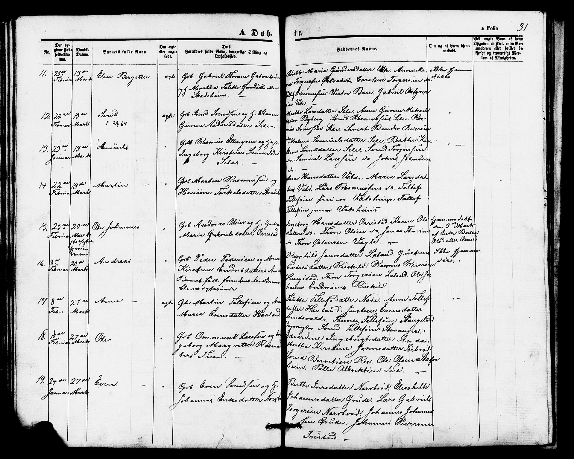 Klepp sokneprestkontor, AV/SAST-A-101803/001/3/30BB/L0002: Klokkerbok nr. B 2, 1860-1875, s. 31