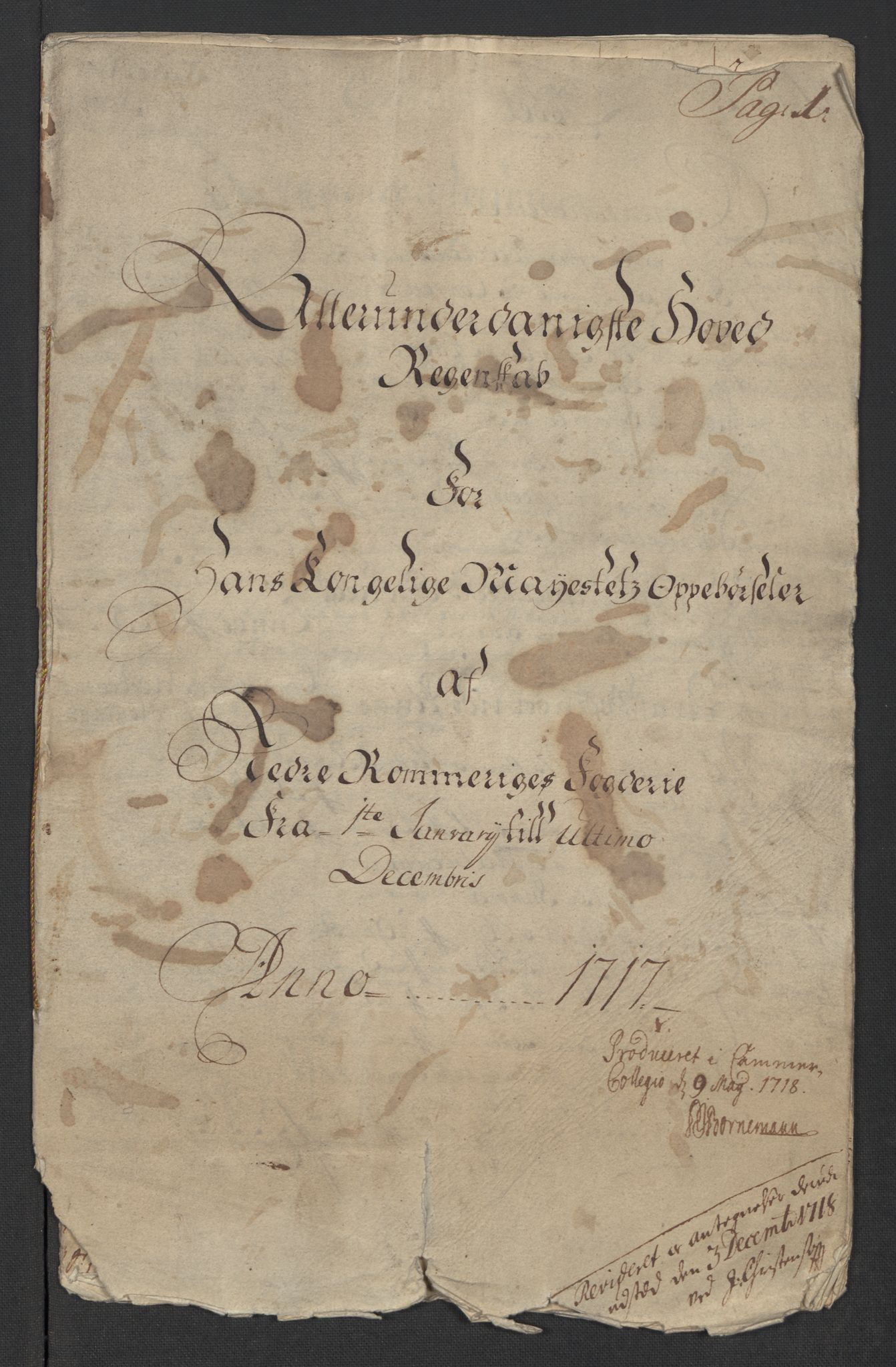 Rentekammeret inntil 1814, Reviderte regnskaper, Fogderegnskap, RA/EA-4092/R11/L0599: Fogderegnskap Nedre Romerike, 1717, s. 3