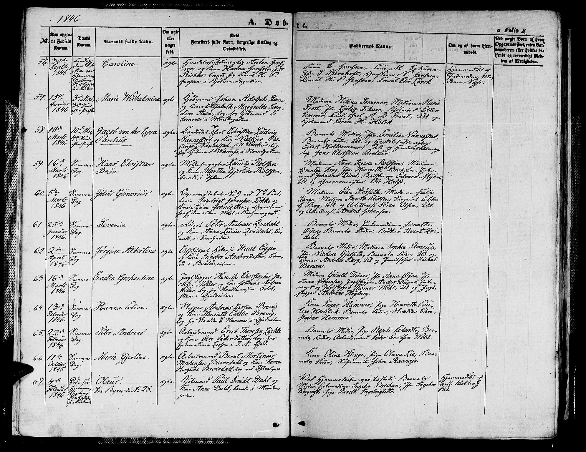 Ministerialprotokoller, klokkerbøker og fødselsregistre - Sør-Trøndelag, SAT/A-1456/602/L0137: Klokkerbok nr. 602C05, 1846-1856, s. 8