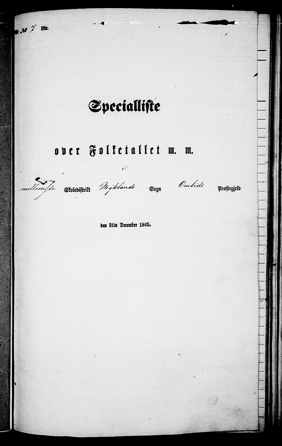RA, Folketelling 1865 for 0929P Åmli prestegjeld, 1865, s. 81
