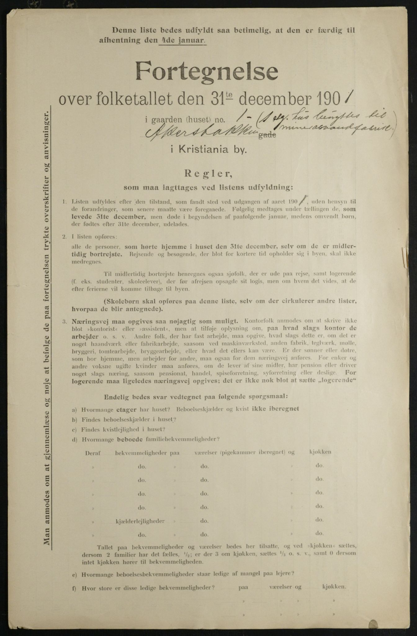 OBA, Kommunal folketelling 31.12.1901 for Kristiania kjøpstad, 1901, s. 6