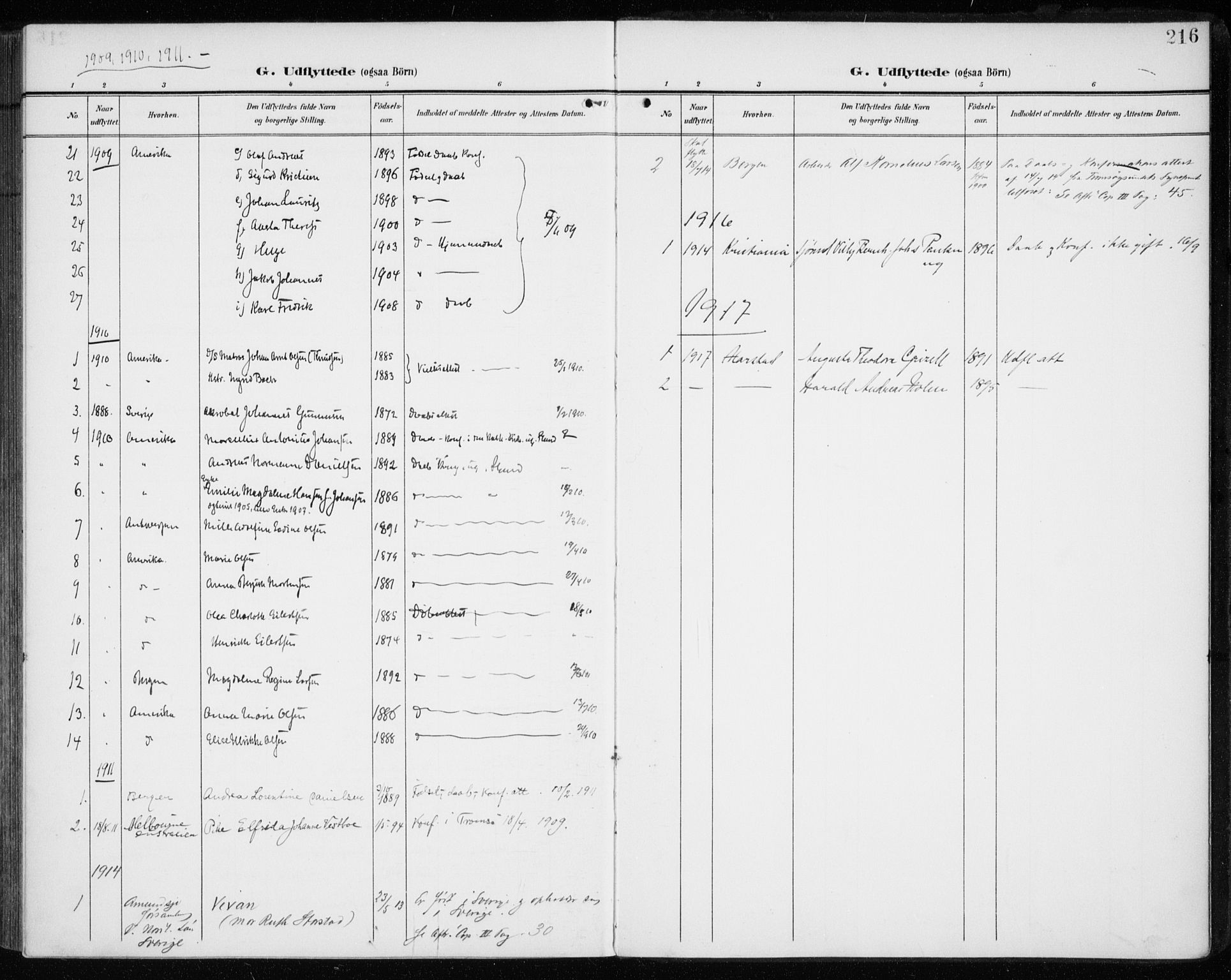 Tromsø sokneprestkontor/stiftsprosti/domprosti, AV/SATØ-S-1343/G/Ga/L0018kirke: Ministerialbok nr. 18, 1907-1917, s. 216
