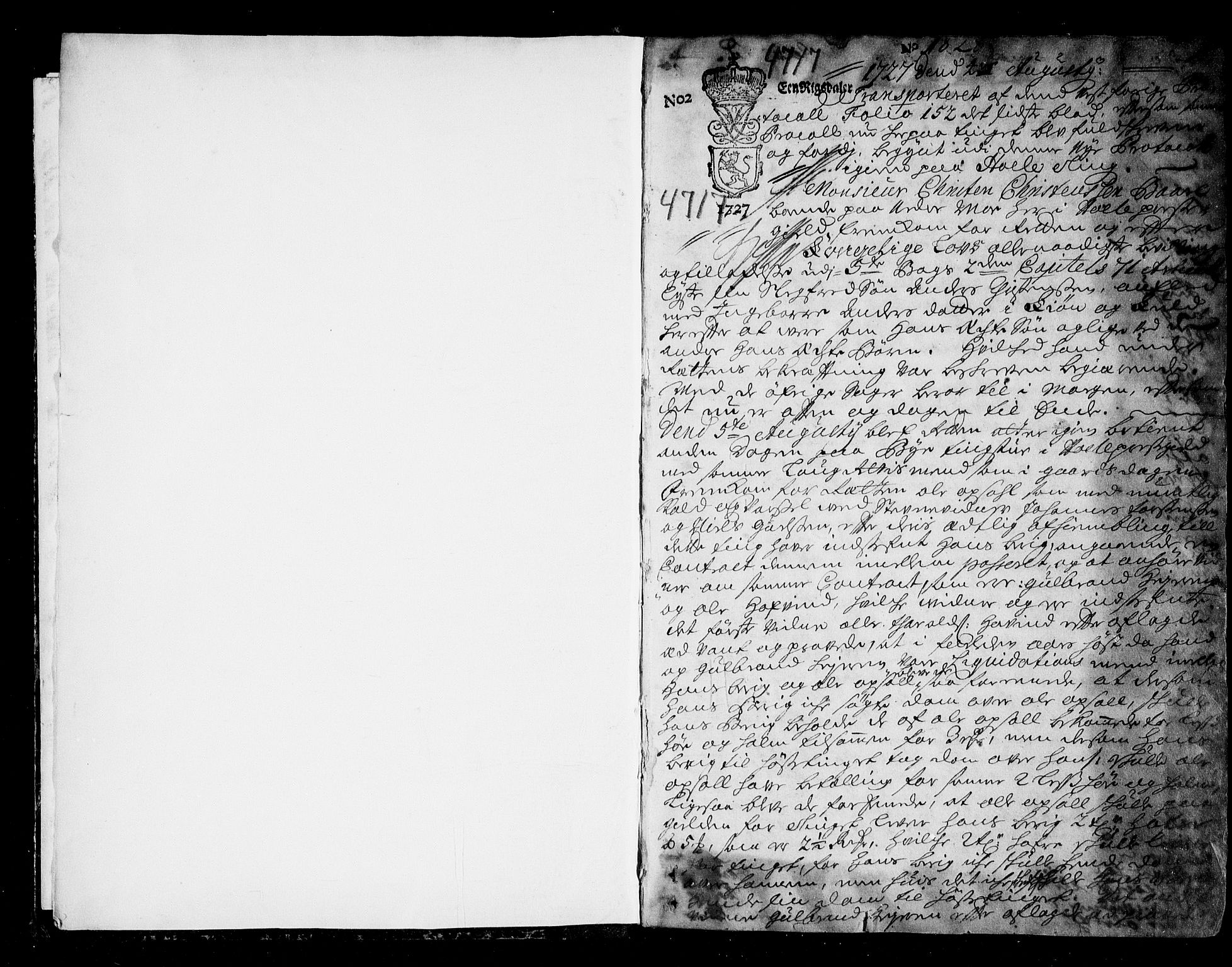 Ringerike og Hallingdal sorenskriveri, SAKO/A-81/F/Fa/Faa/L0033: Tingbok, 1727-1729, s. 1