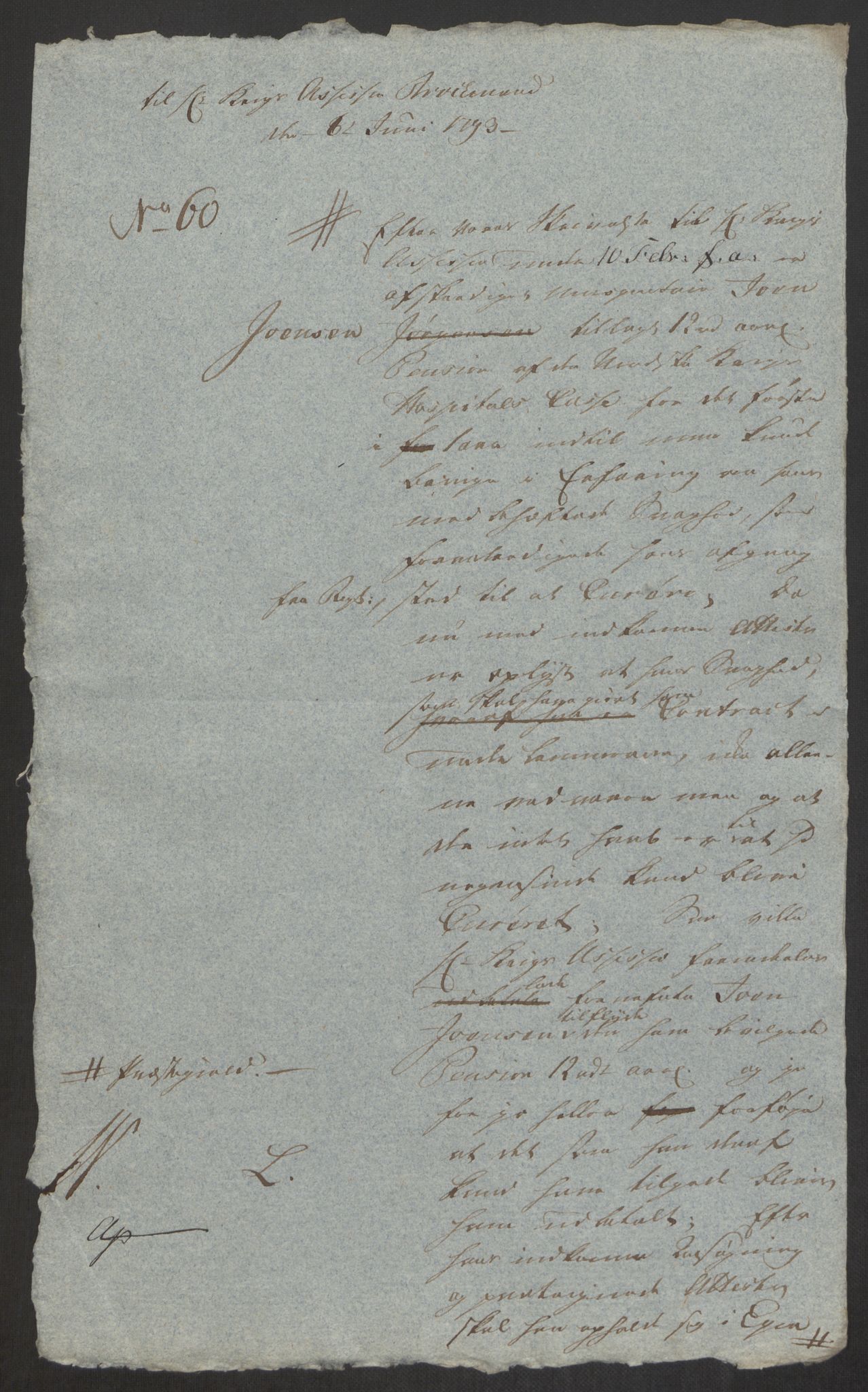 Forsvaret, Den norske kvesthuskasse/krigshospitalkasse, AV/RA-RAFA-1887/F/Fa/L0008: Konsepter, 1790-1793, s. 1115