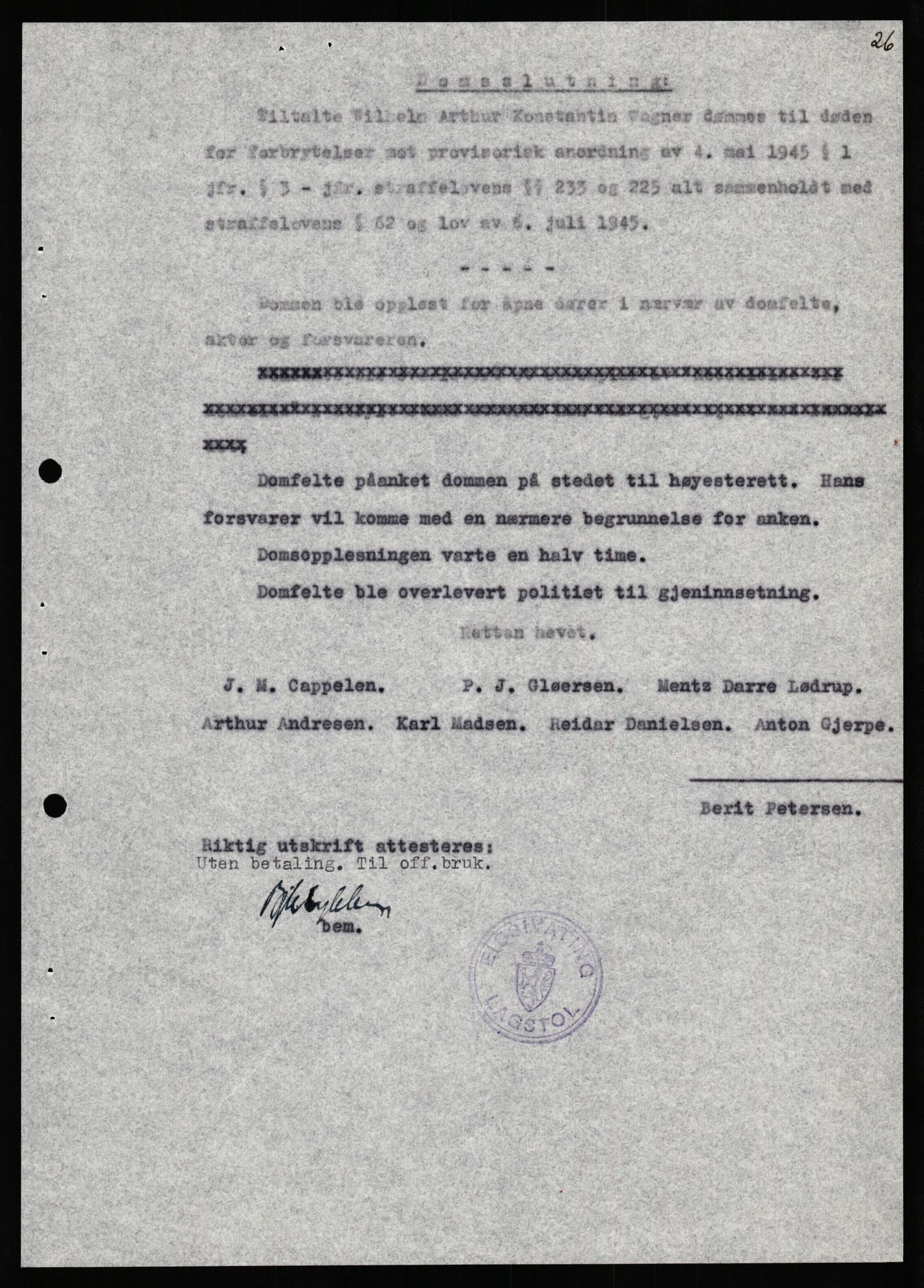 Forsvaret, Forsvarets overkommando II, RA/RAFA-3915/D/Db/L0034: CI Questionaires. Tyske okkupasjonsstyrker i Norge. Tyskere., 1945-1946, s. 425