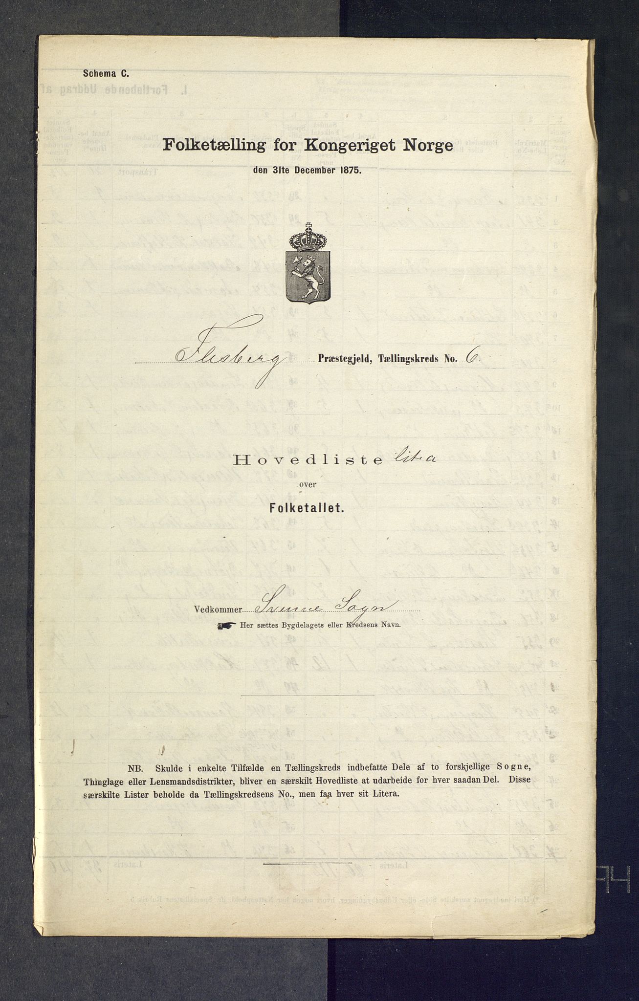 SAKO, Folketelling 1875 for 0631P Flesberg prestegjeld, 1875, s. 40