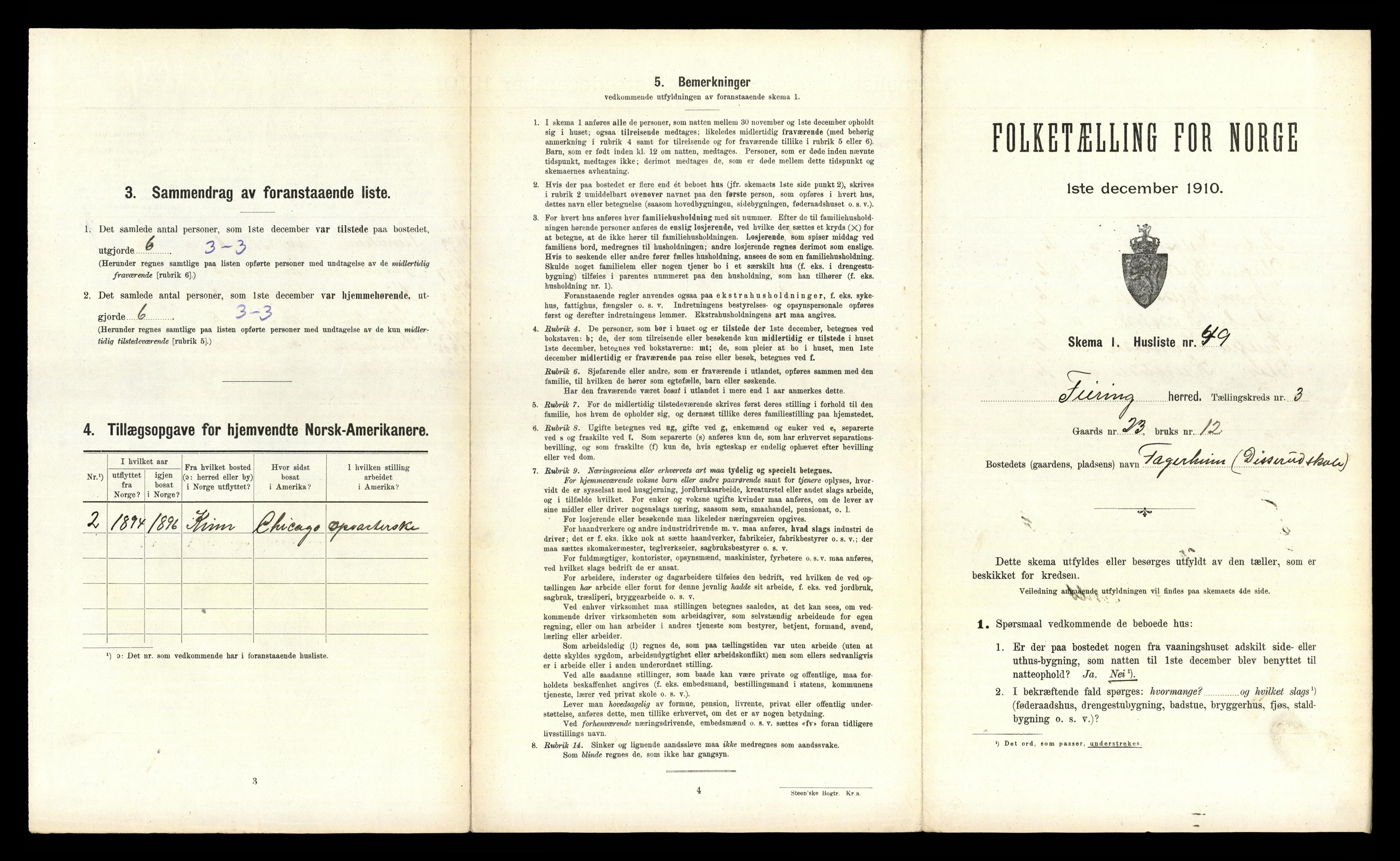 RA, Folketelling 1910 for 0240 Feiring herred, 1910, s. 318