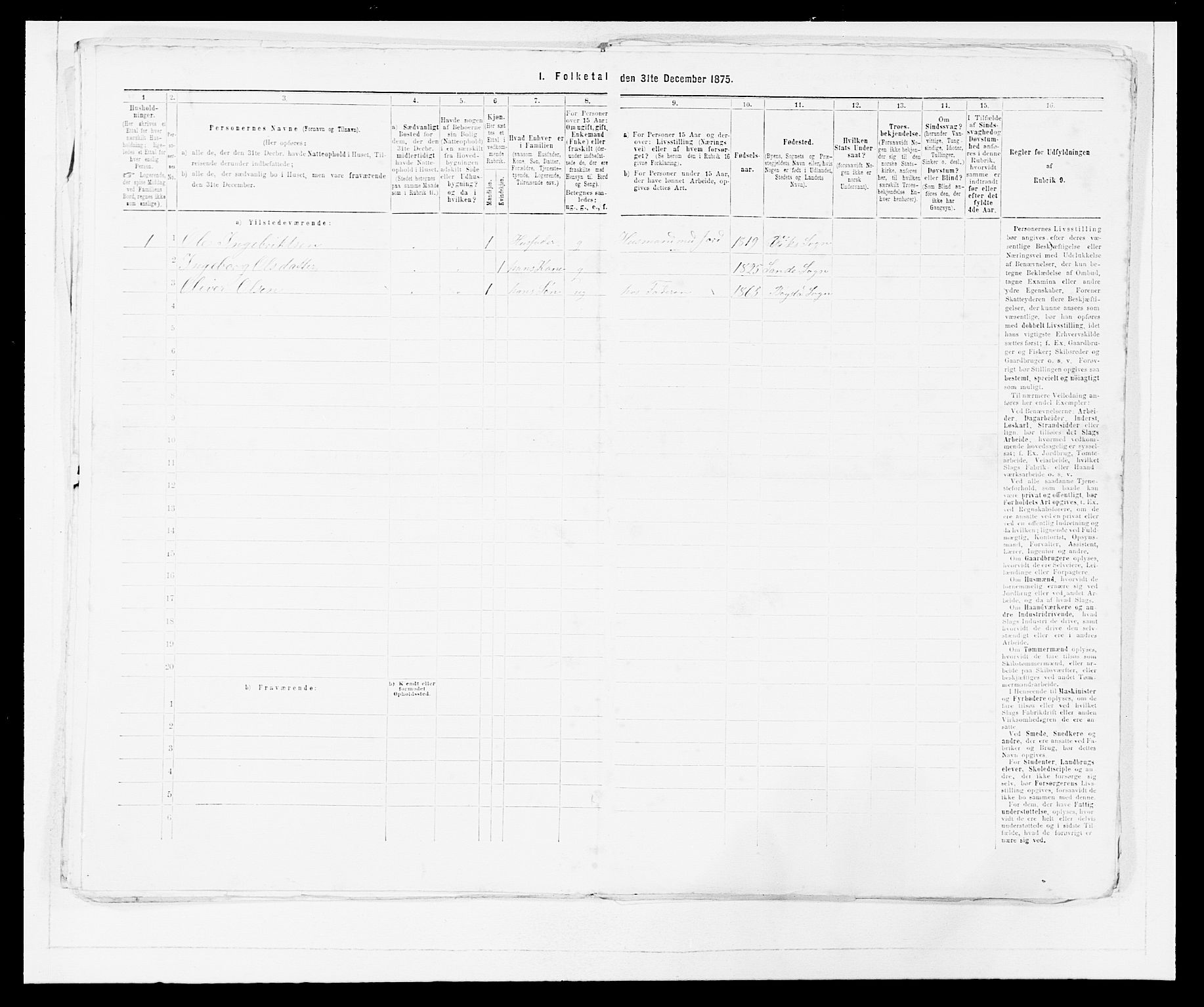 SAB, Folketelling 1875 for 1430P Indre Holmedal prestegjeld, 1875, s. 40