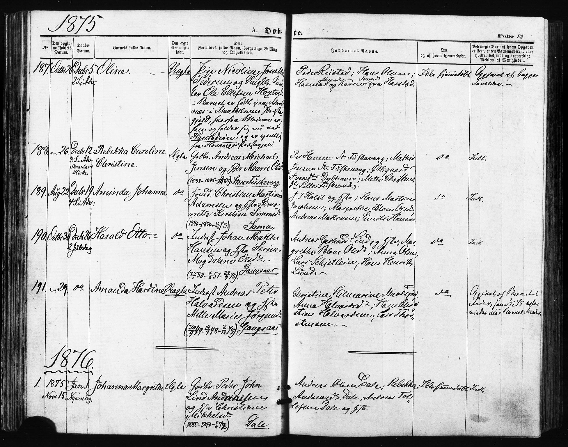 Trondenes sokneprestkontor, AV/SATØ-S-1319/H/Ha/L0013kirke: Ministerialbok nr. 13, 1870-1878, s. 86
