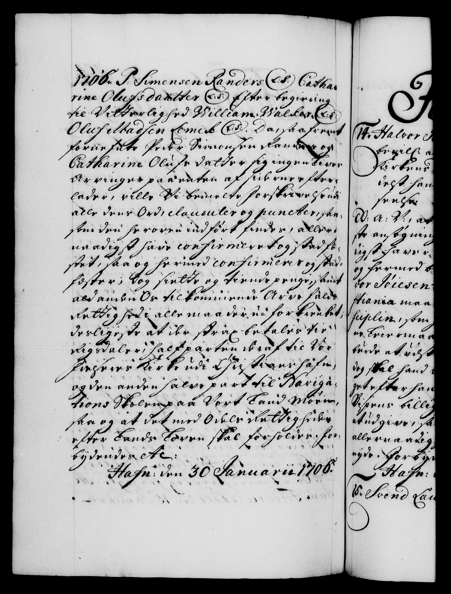 Danske Kanselli 1572-1799, RA/EA-3023/F/Fc/Fca/Fcaa/L0019: Norske registre, 1704-1707, s. 304b