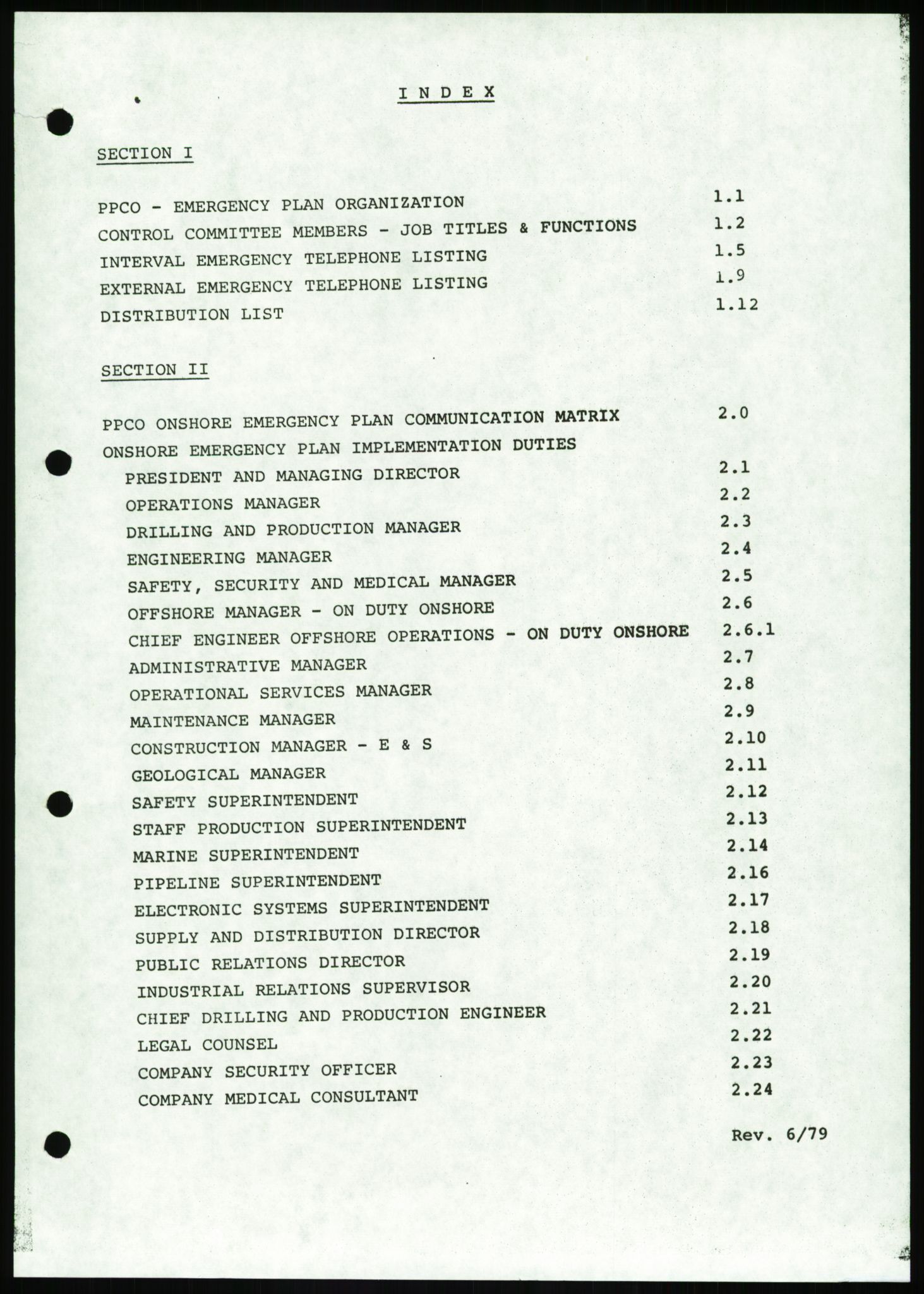 Justisdepartementet, Granskningskommisjonen ved Alexander Kielland-ulykken 27.3.1980, AV/RA-S-1165/D/L0016: O Beredskapsplaner (Doku.liste + O1-O3 av 3), 1980-1981, s. 6